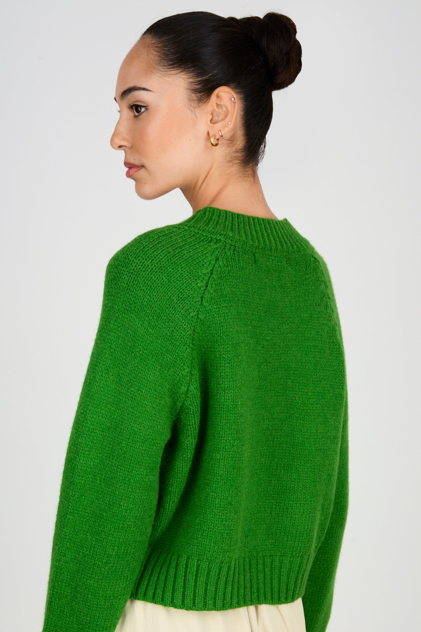Bright green double zip cardigan_3