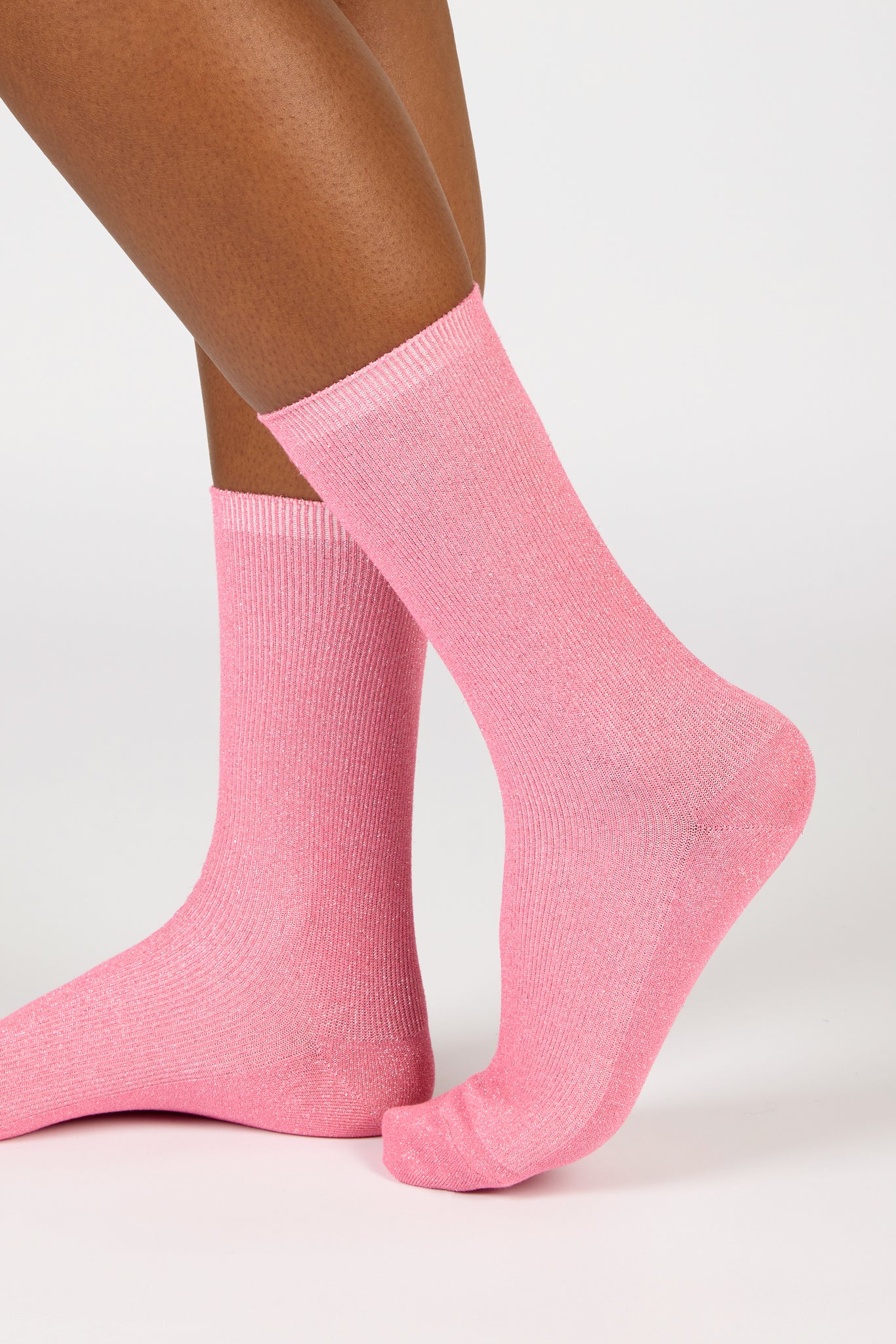Bright pink modal blend ribbed socks_3