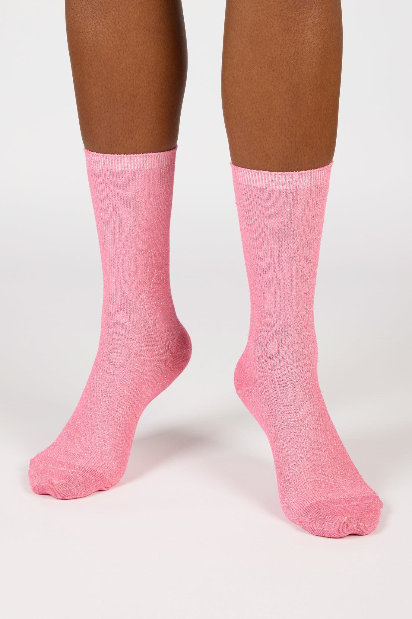 Bright pink modal blend ribbed socks_4