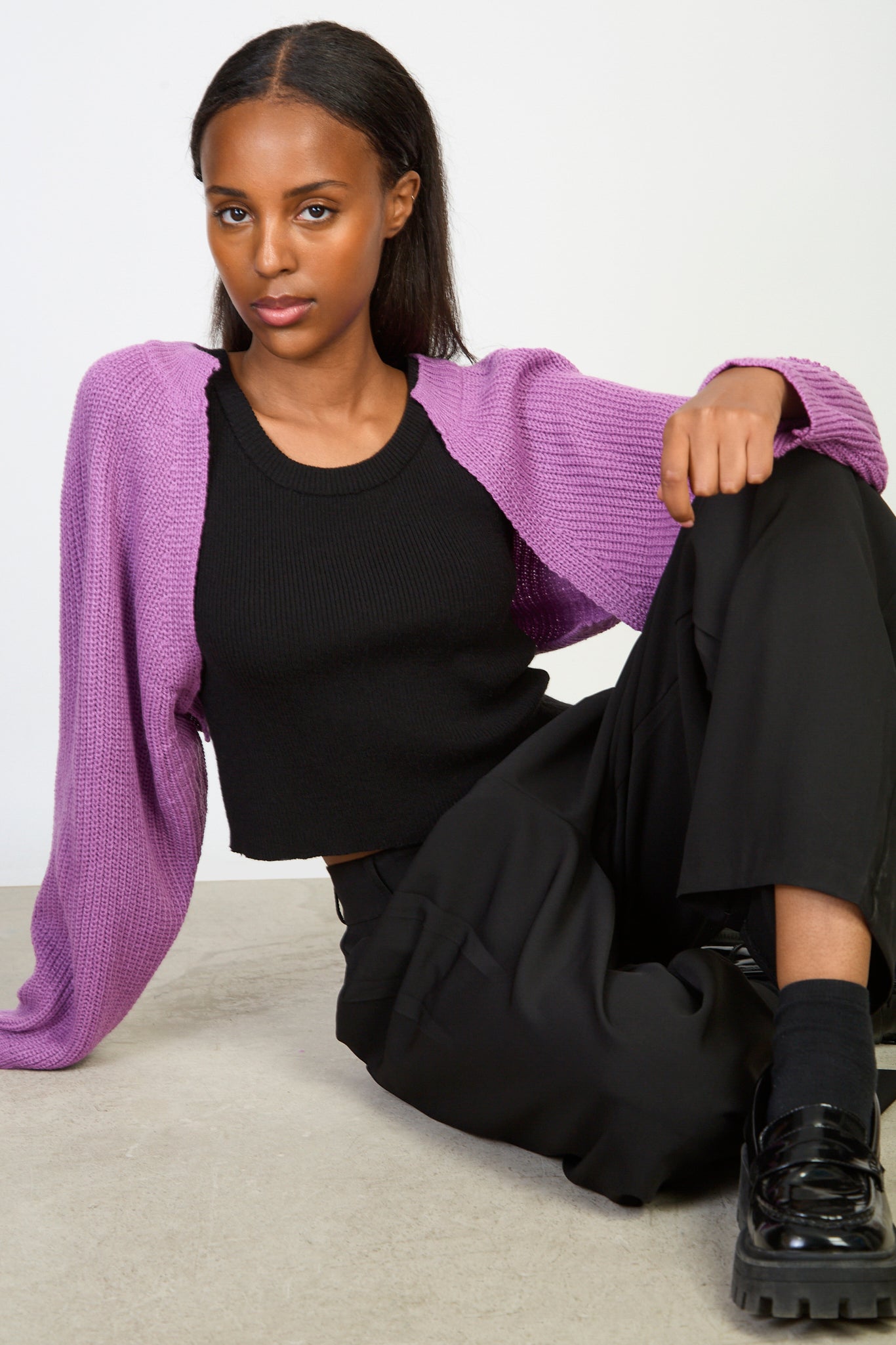 Bright purple knit shrug_5