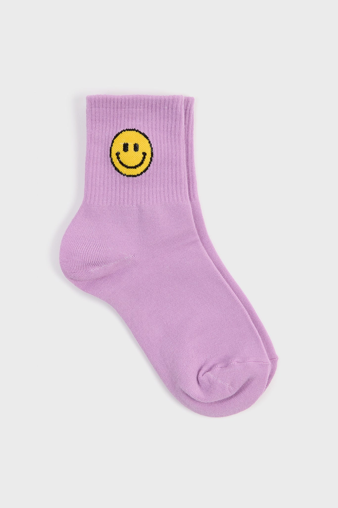 Bright purple smiley face socks_3