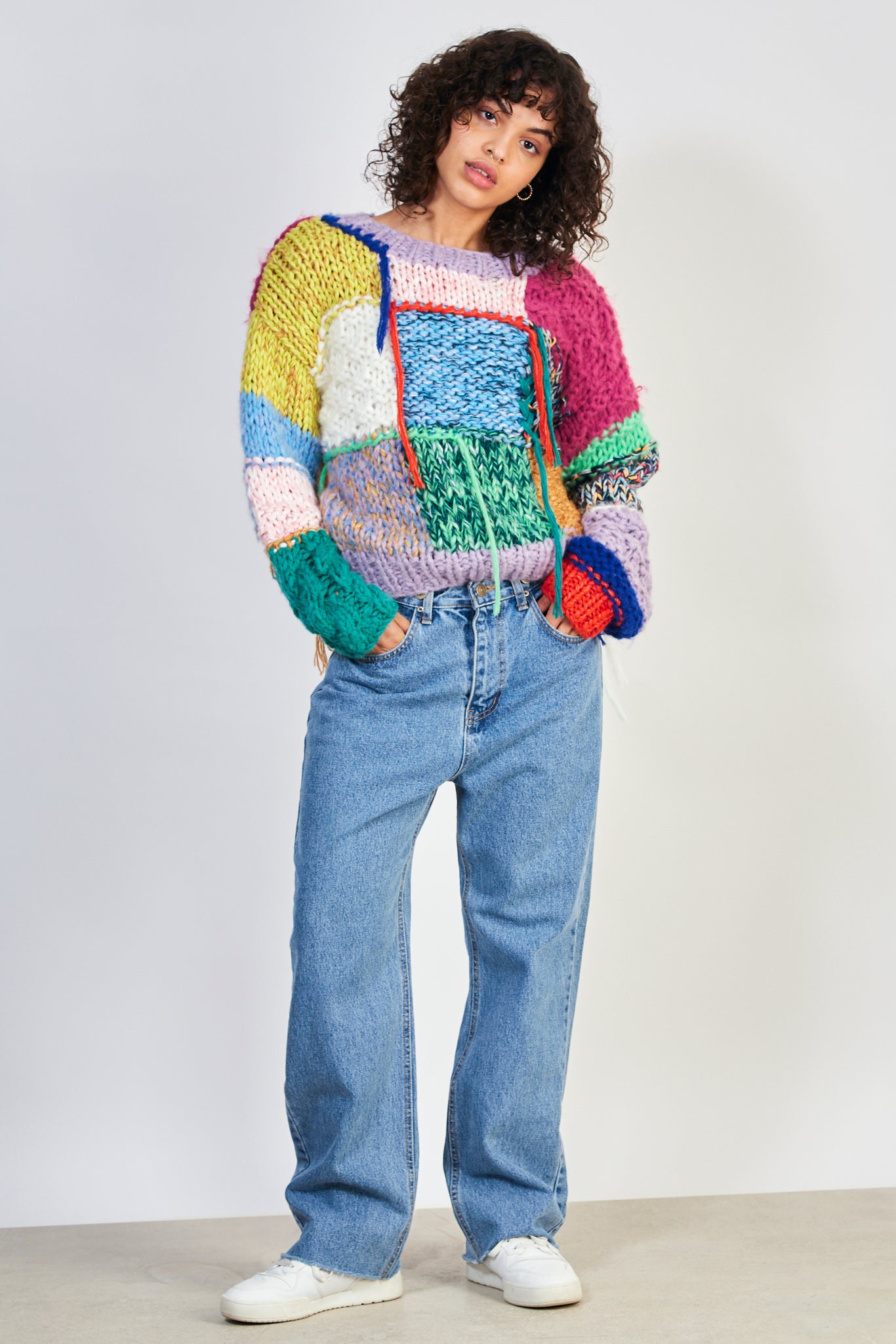 Bright rainbow patchwork jumper_5