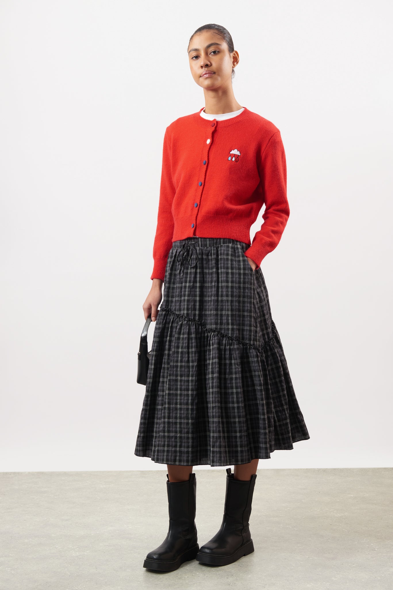 Bright red embroidered rain cloud cardigan_4