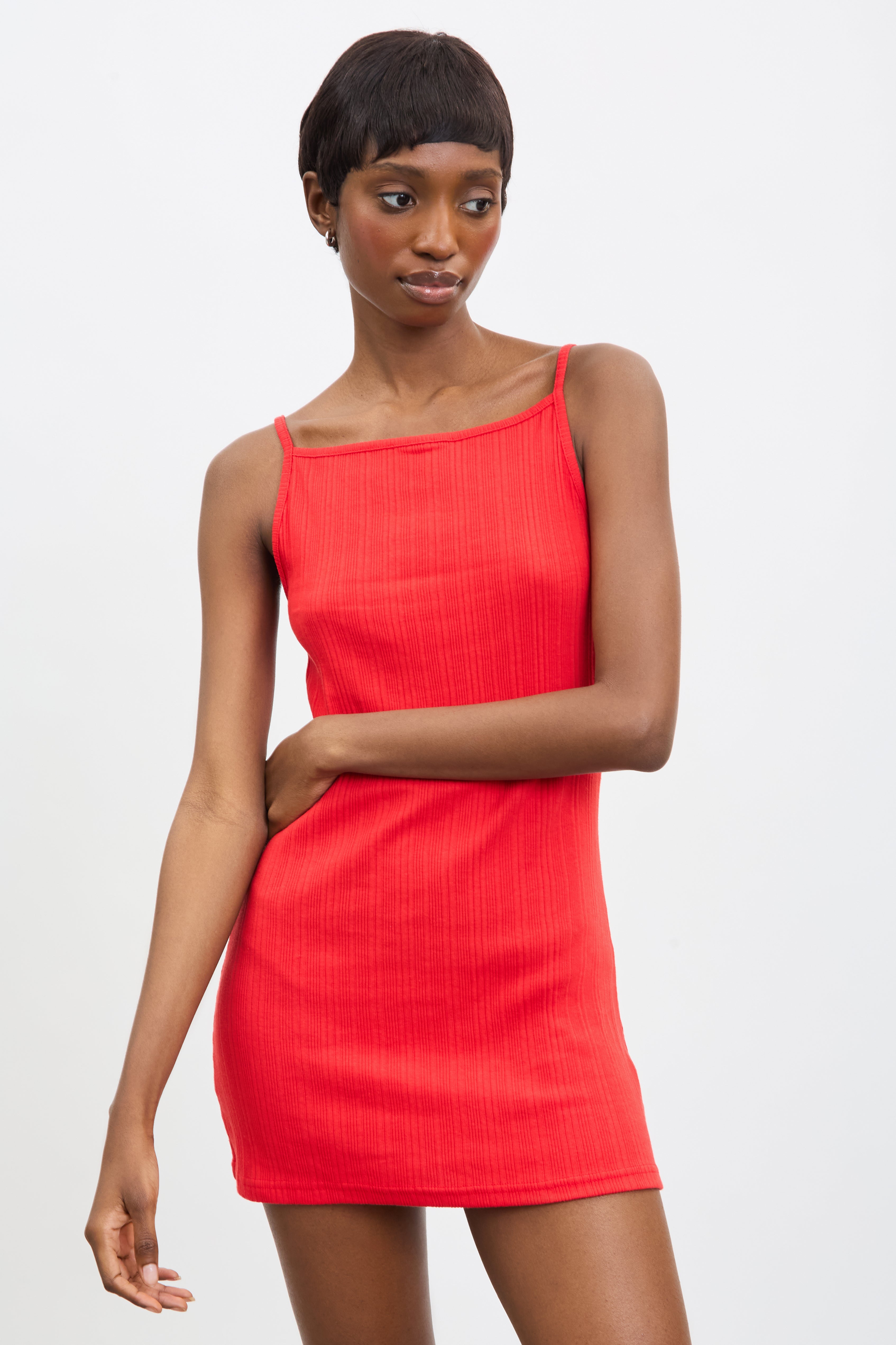 Bright red jersey tank dress_3