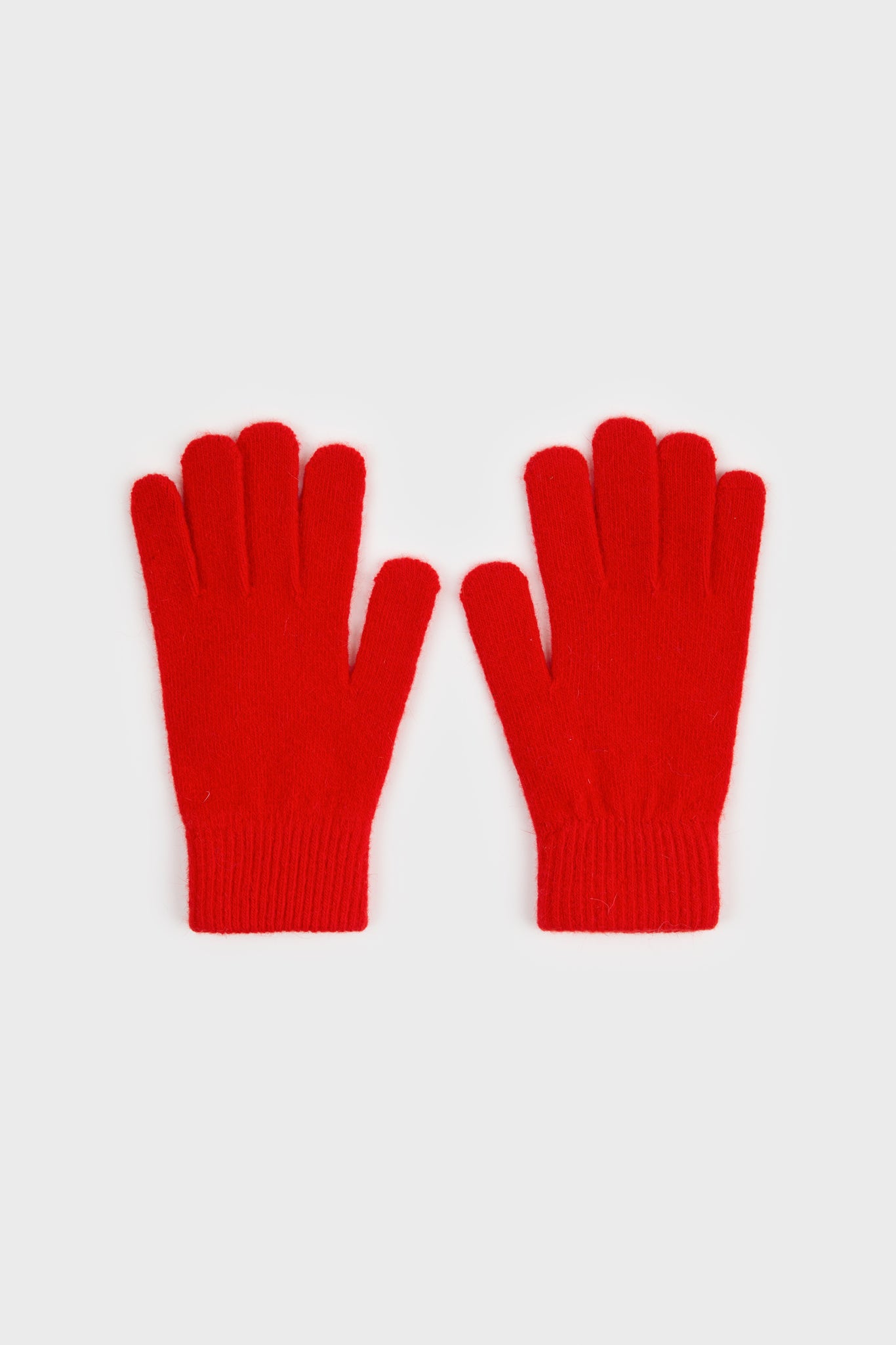 Bright red wool blend gloves_2