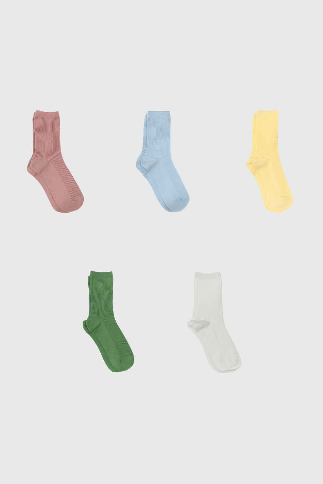 Bright classic ribbed socks - Set of 5_1