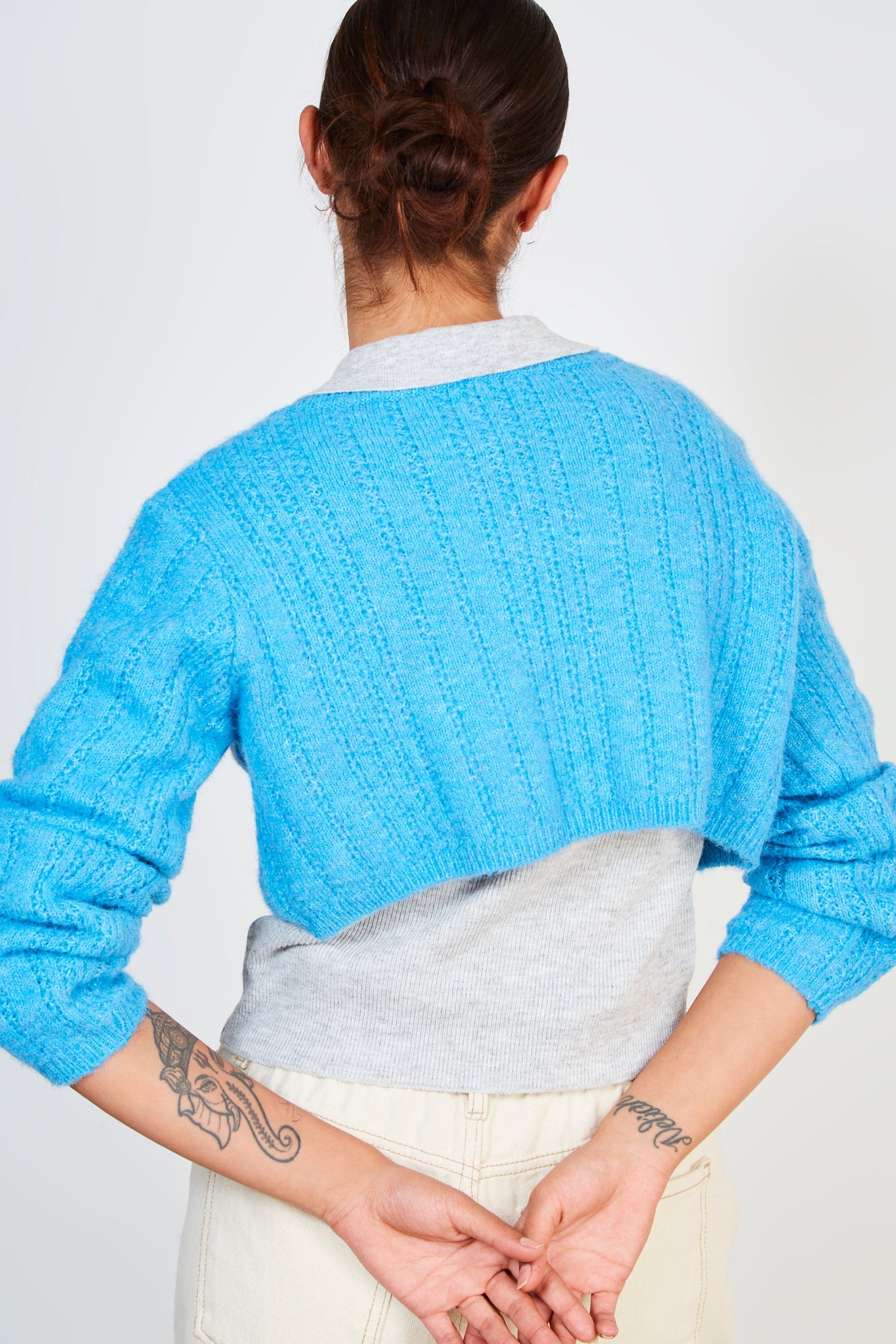 Bright blue double tie cardigan_2