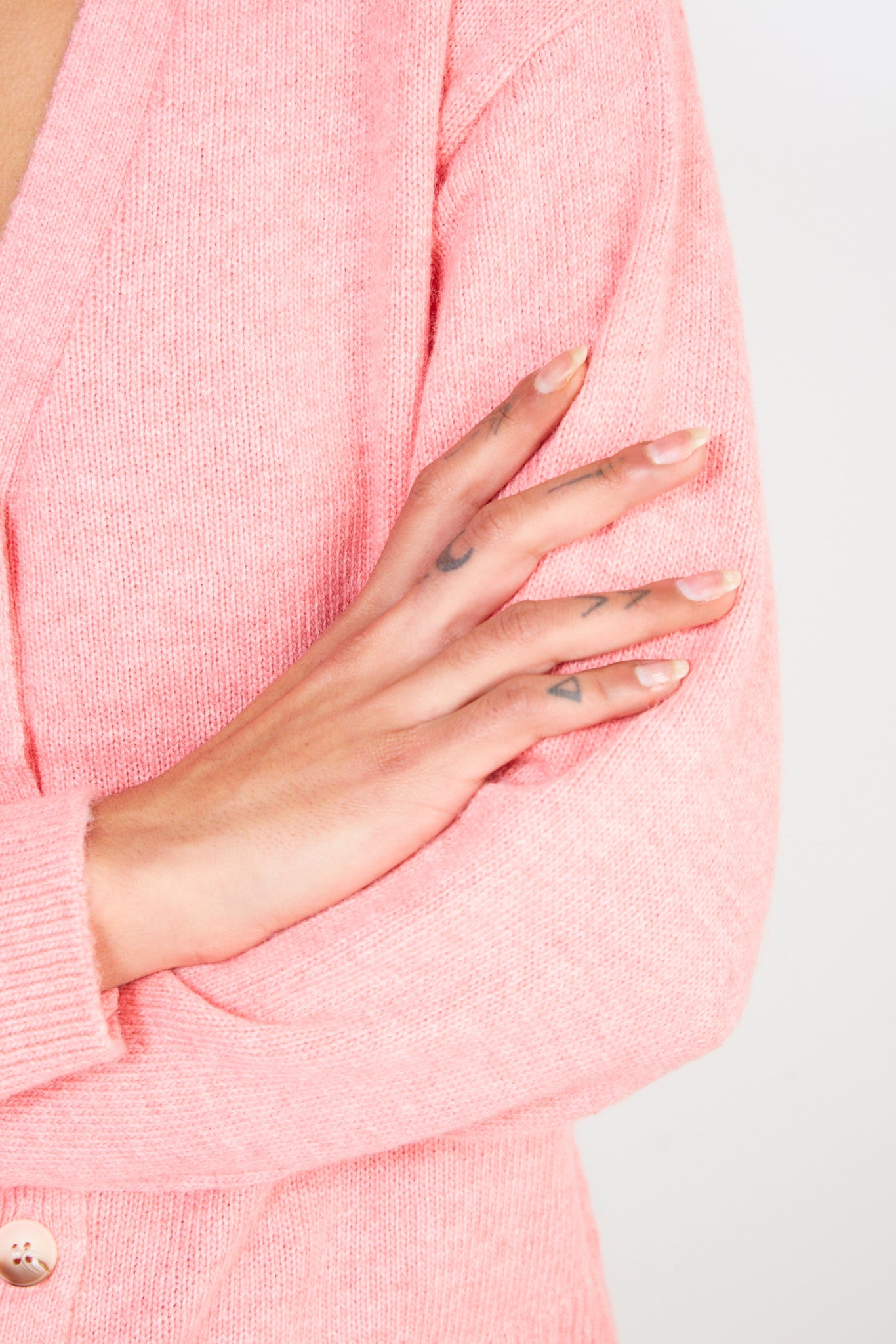 Bright pink alpaca blend cardigan_4