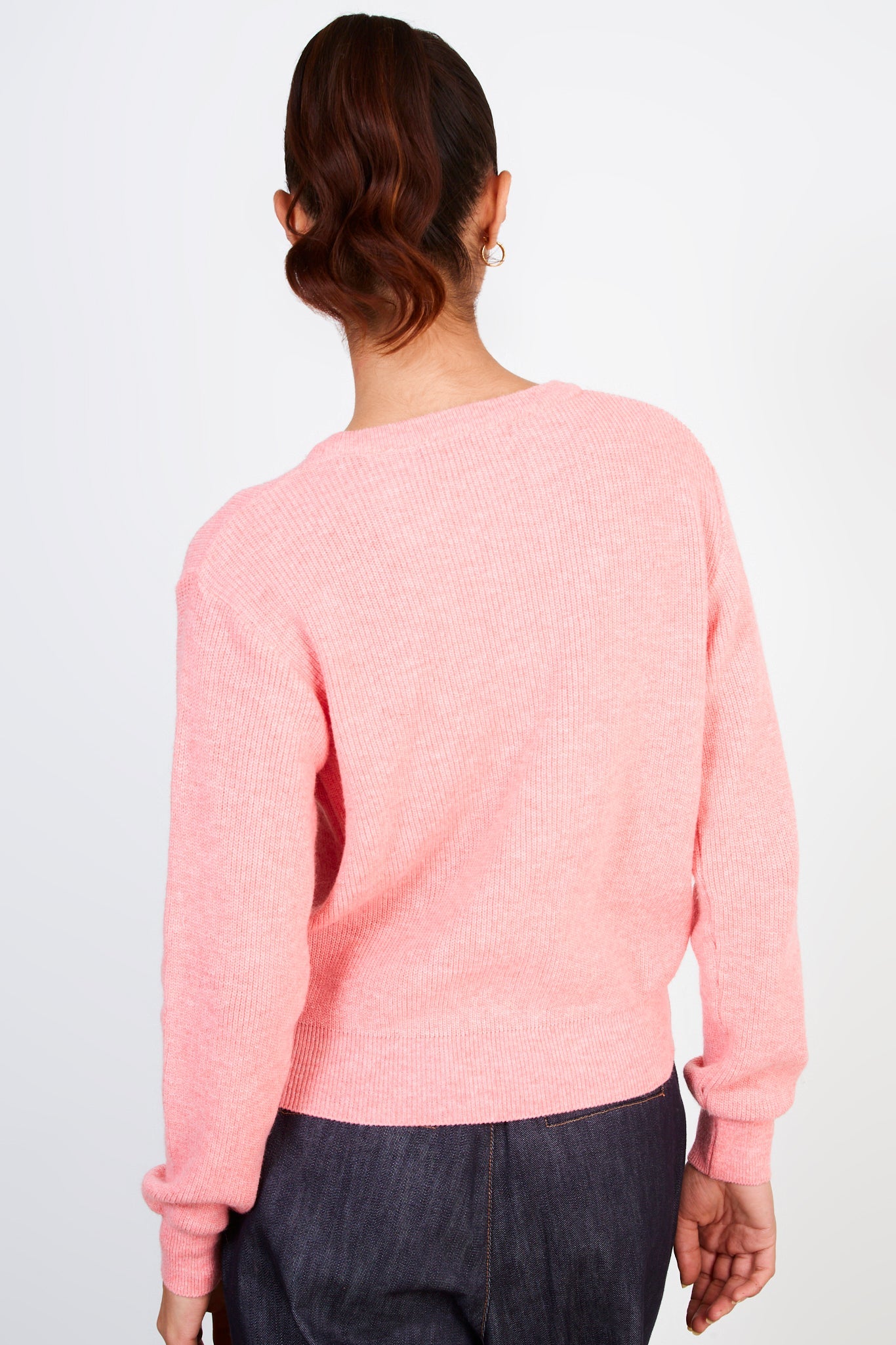 Bright pink alpaca blend ribbed jumper_2