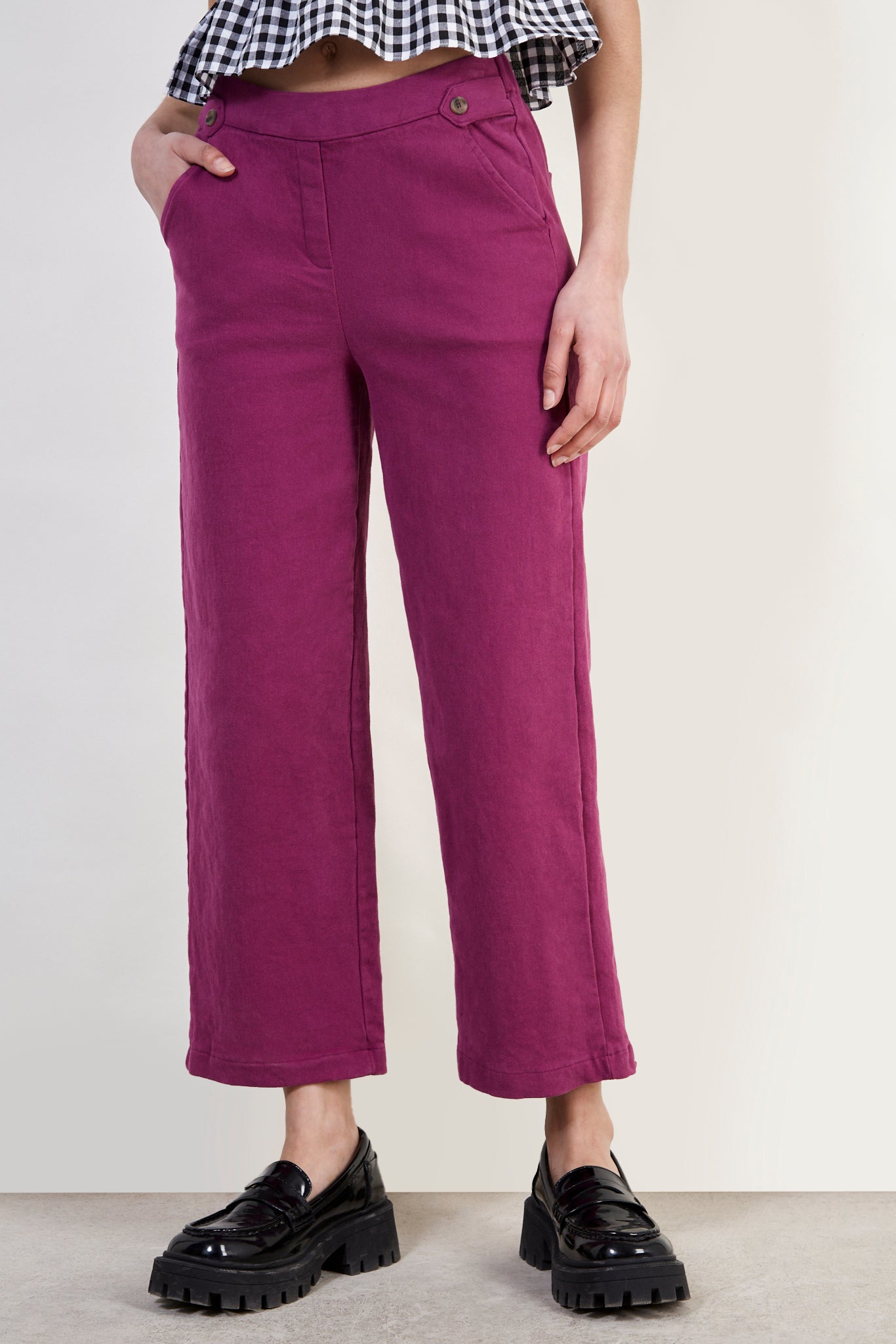 Bright purple wide leg trousers_1