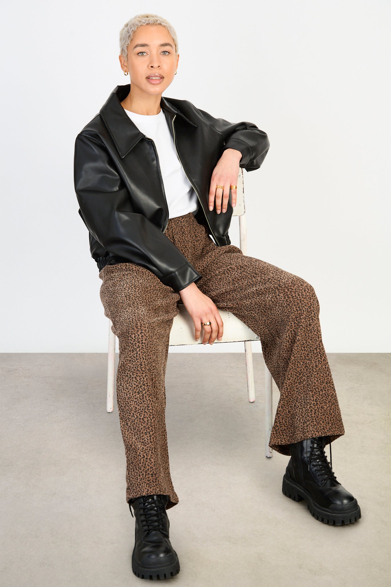 Brown leopard drawstring trousers_5