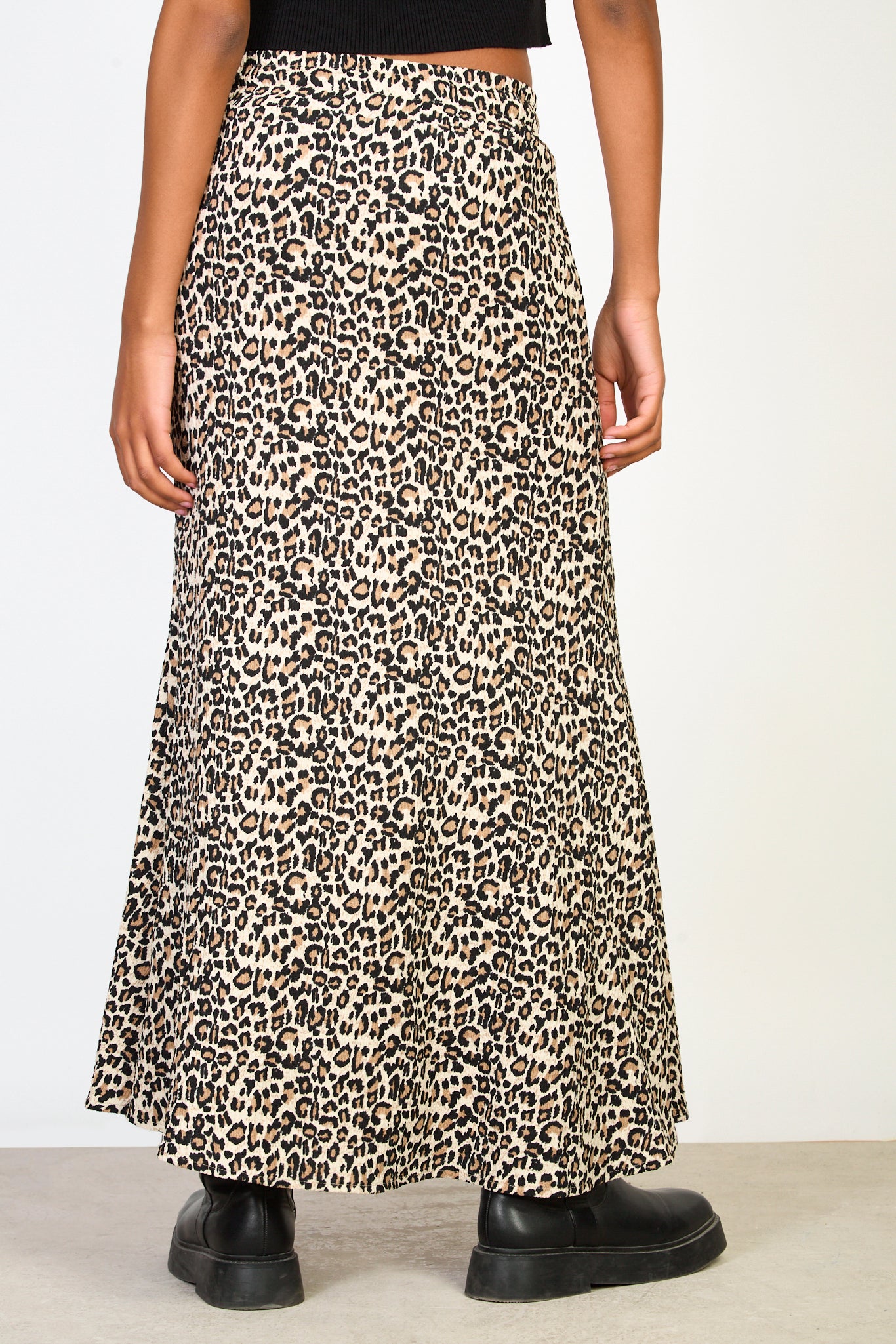 Brown leopard print maxi skirt_2