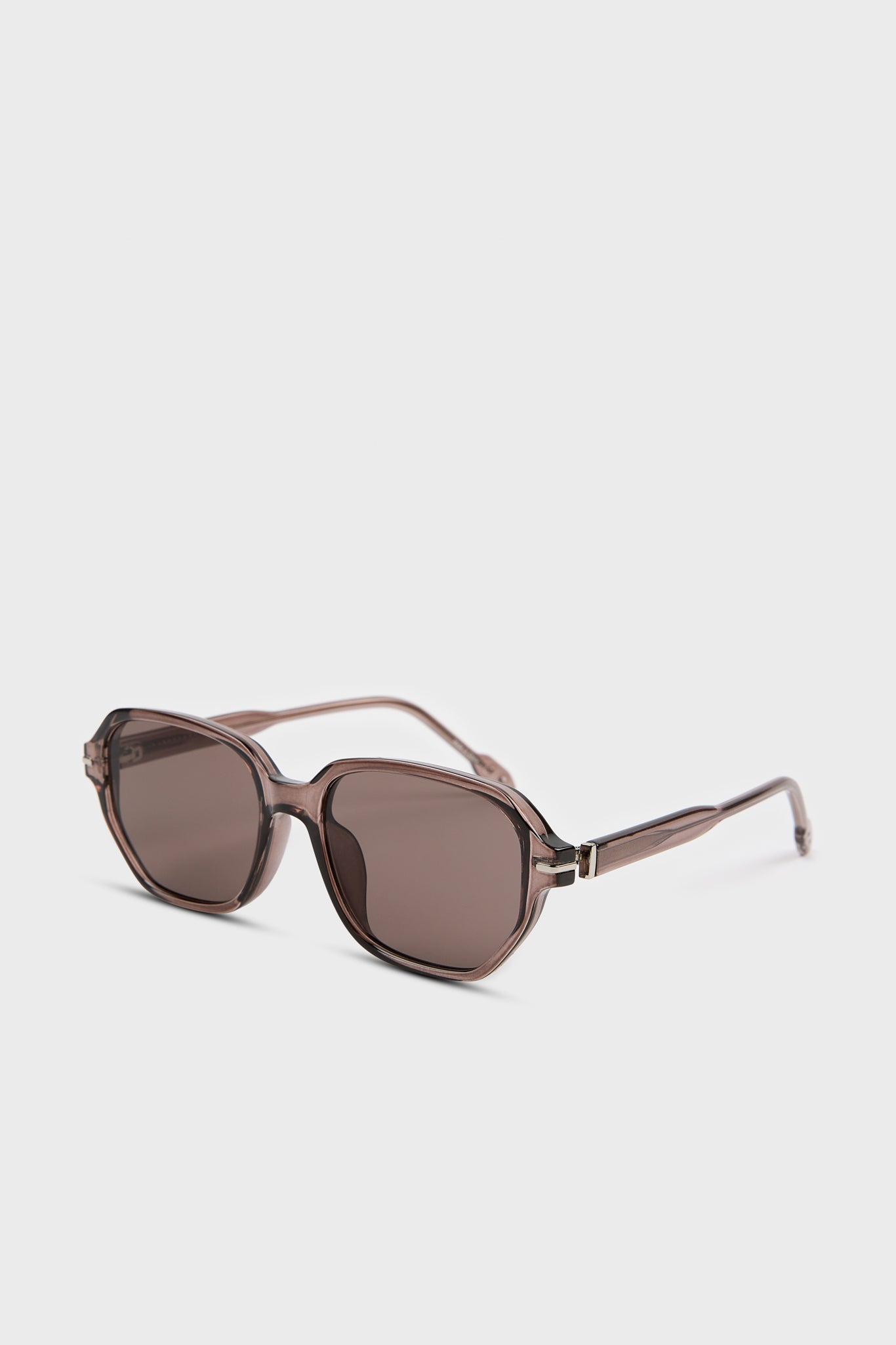 Brown tinted geometric aviator sunglasses_2