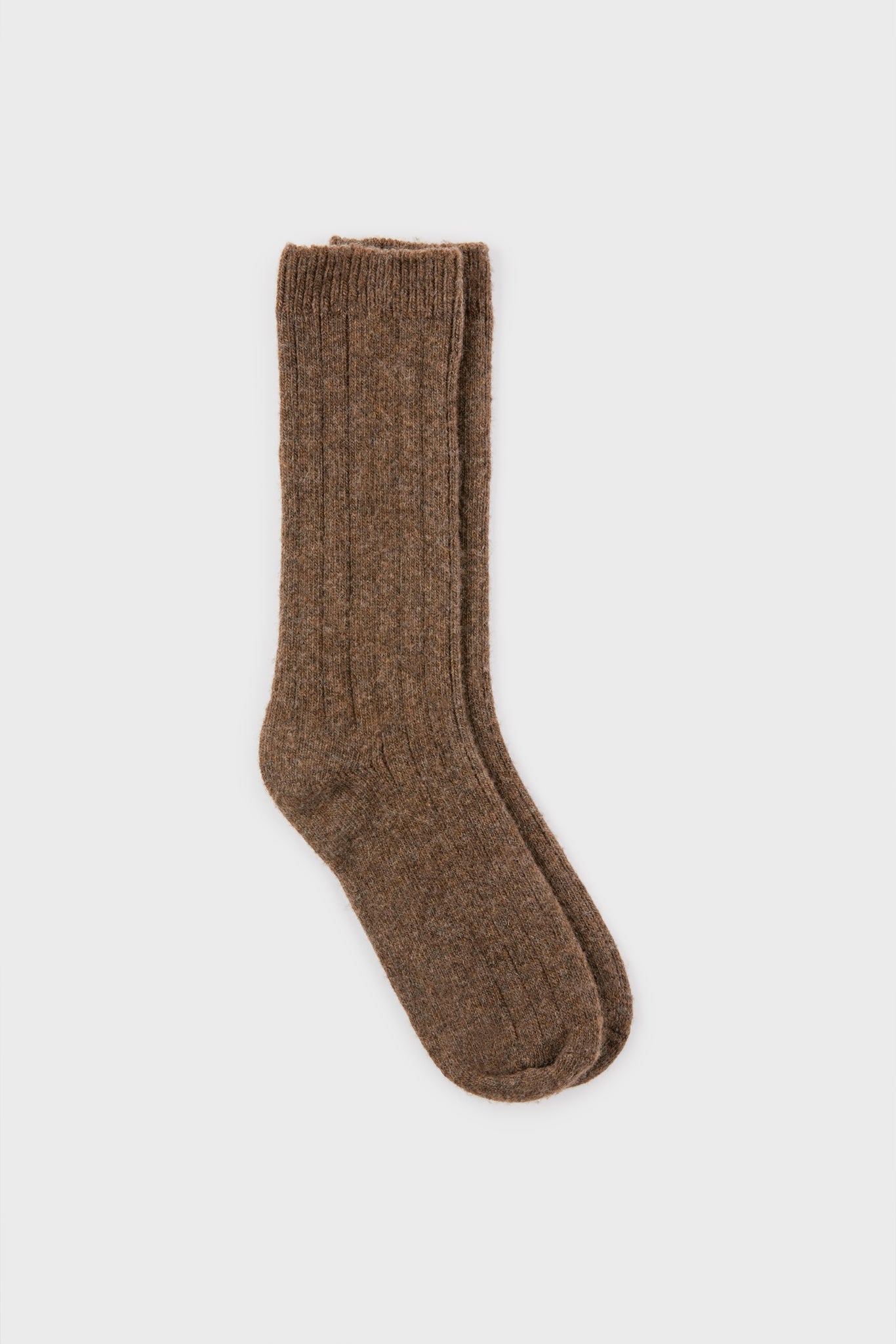 Brown cashmere wool blend thick ribbed socks_2