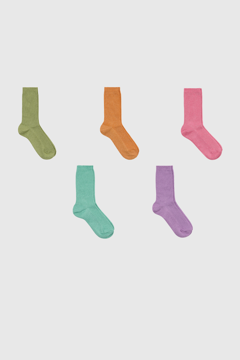 Bright modal blend ribbed socks - Set of 5