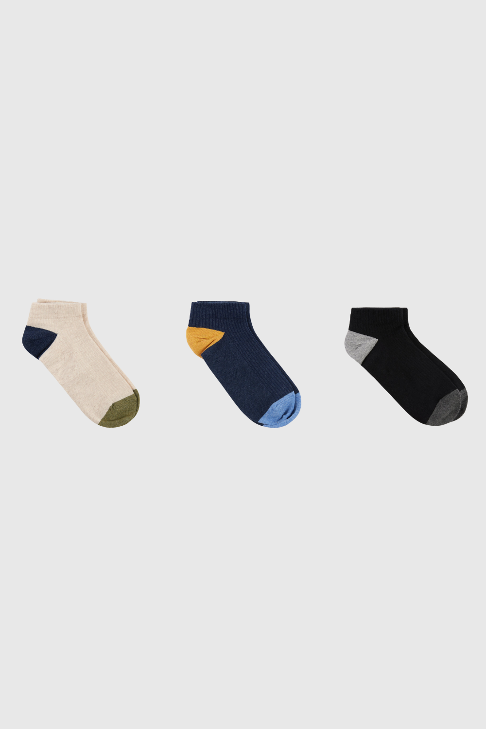 Tricolor ankle socks - Set of 3