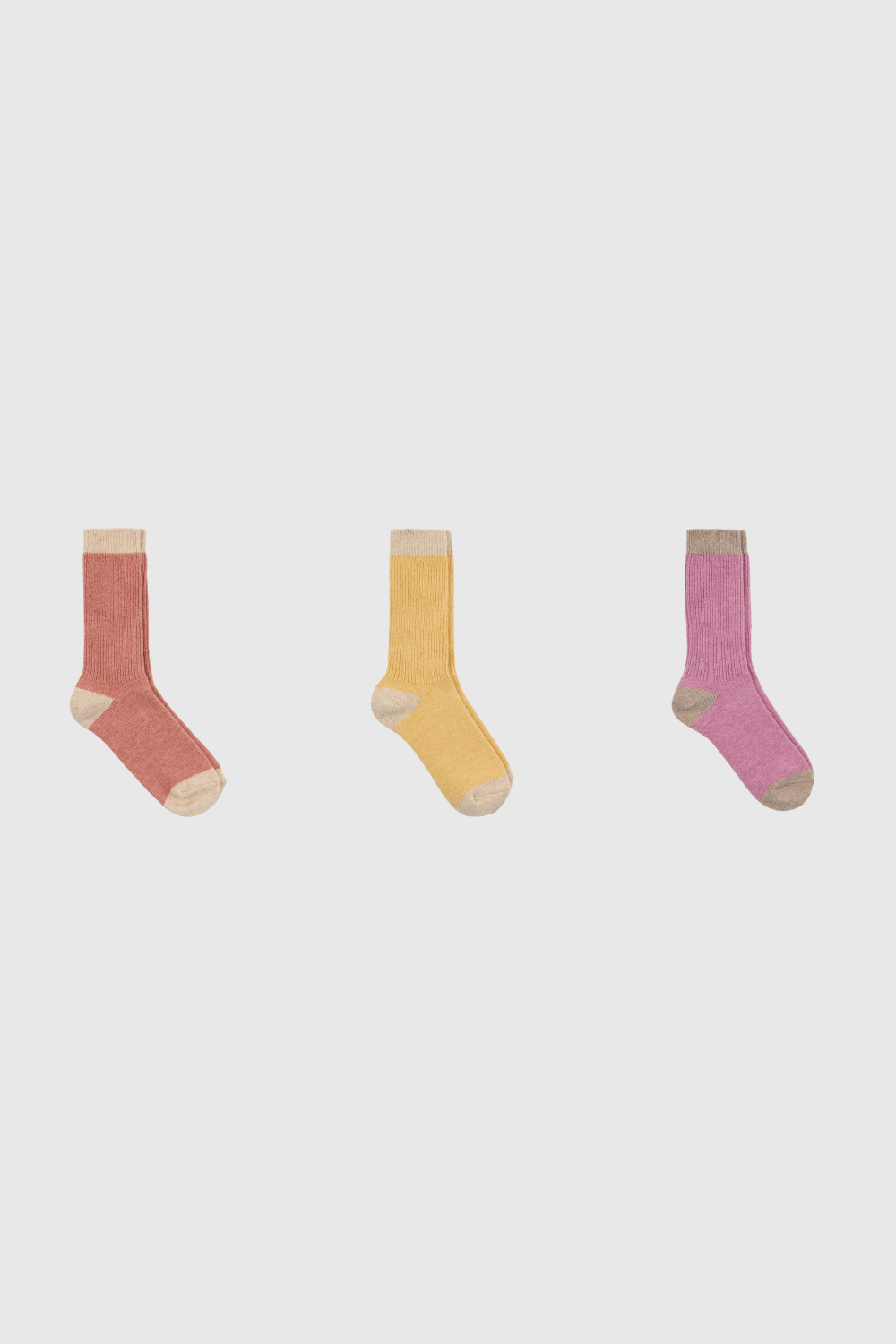 Contrast trim cashmere blend socks - Set of 3