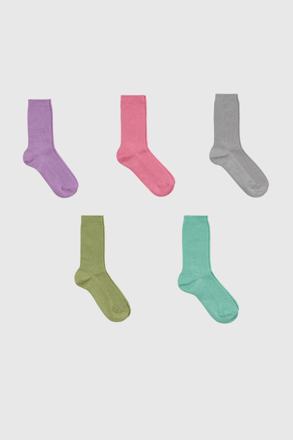 Bright modal blend ribbed socks - Set of 5_1