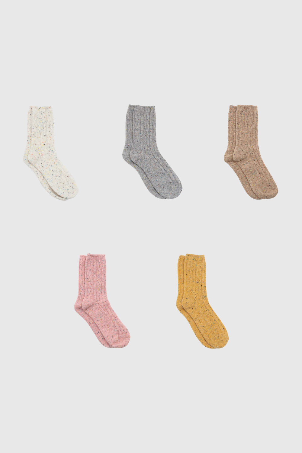 Rainbow fleck thick socks - Set of 5