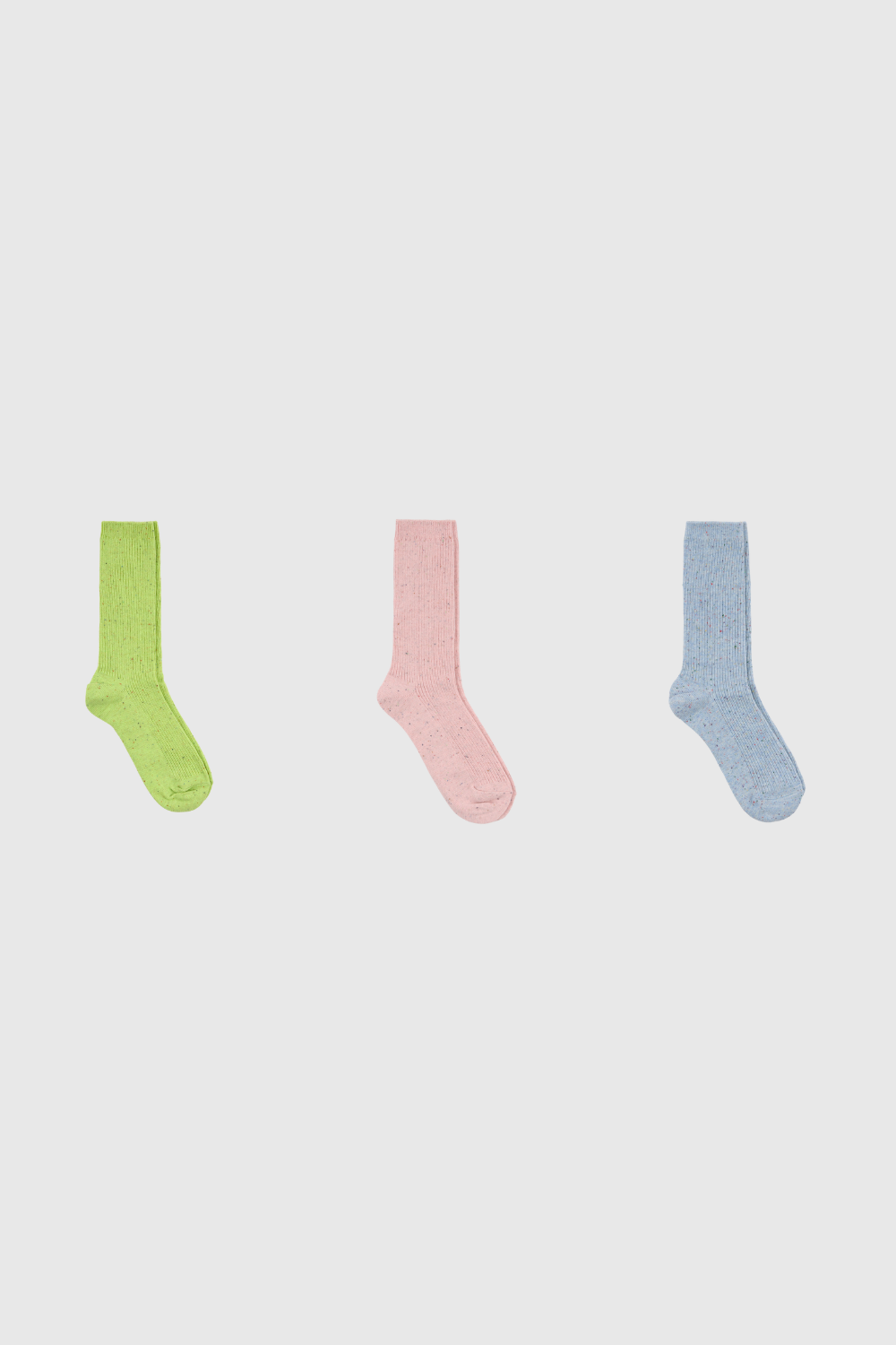 Bright rainbow fleck ribbed socks - Set of 3