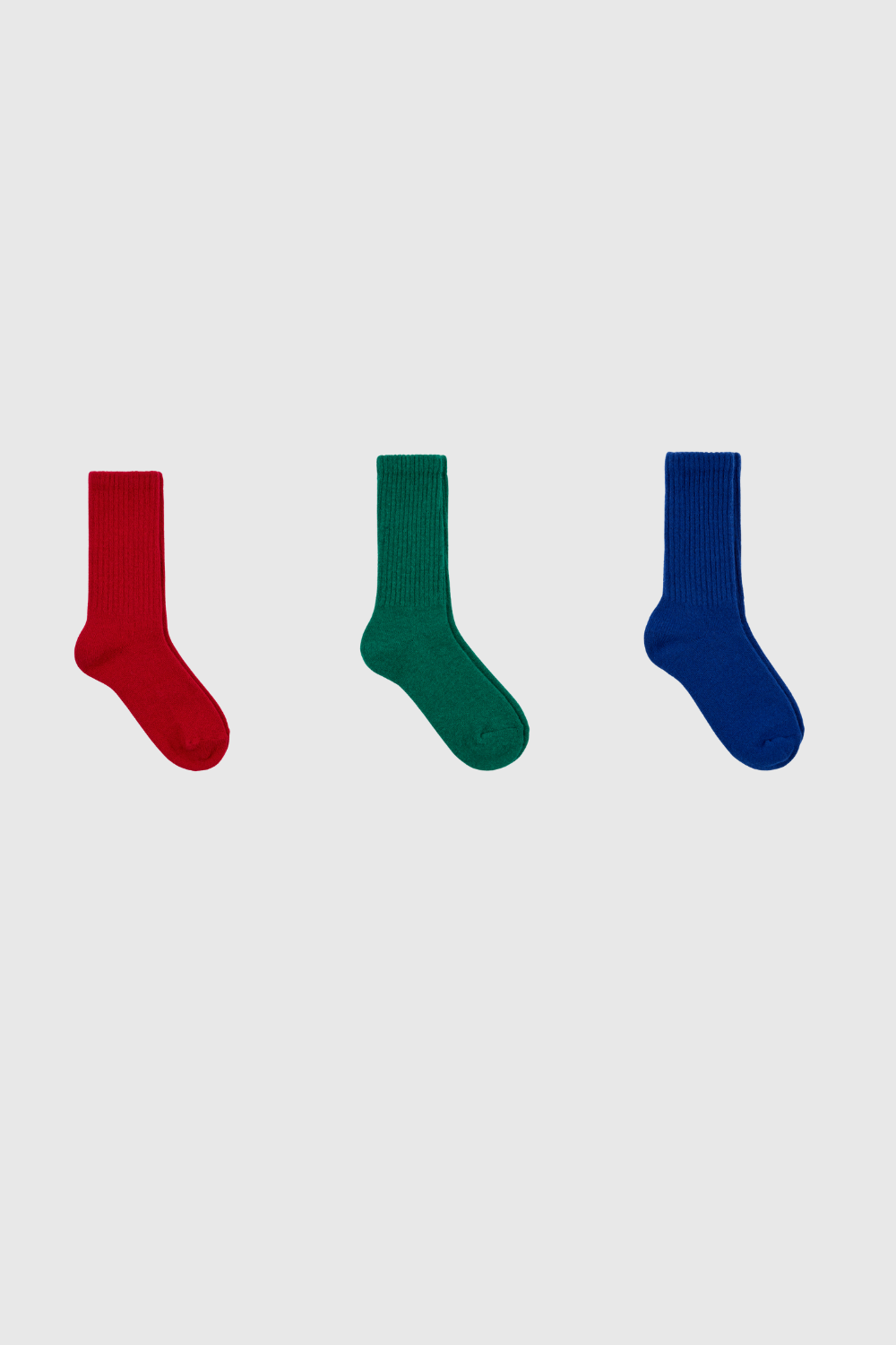 Wool blend ribbed fuzzy socks - Set of 3