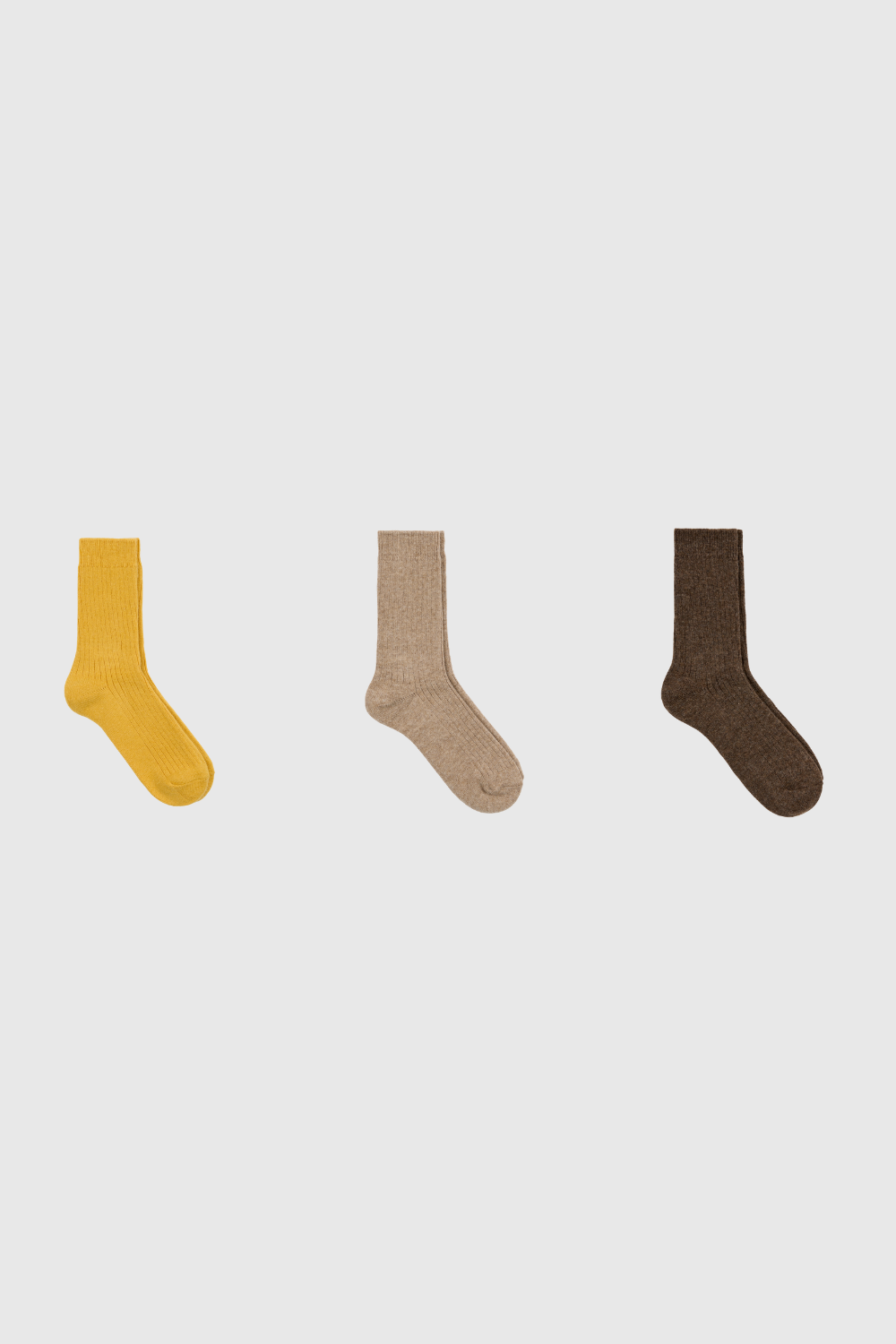 Ribbed cashmere wool blend socks - set of 3