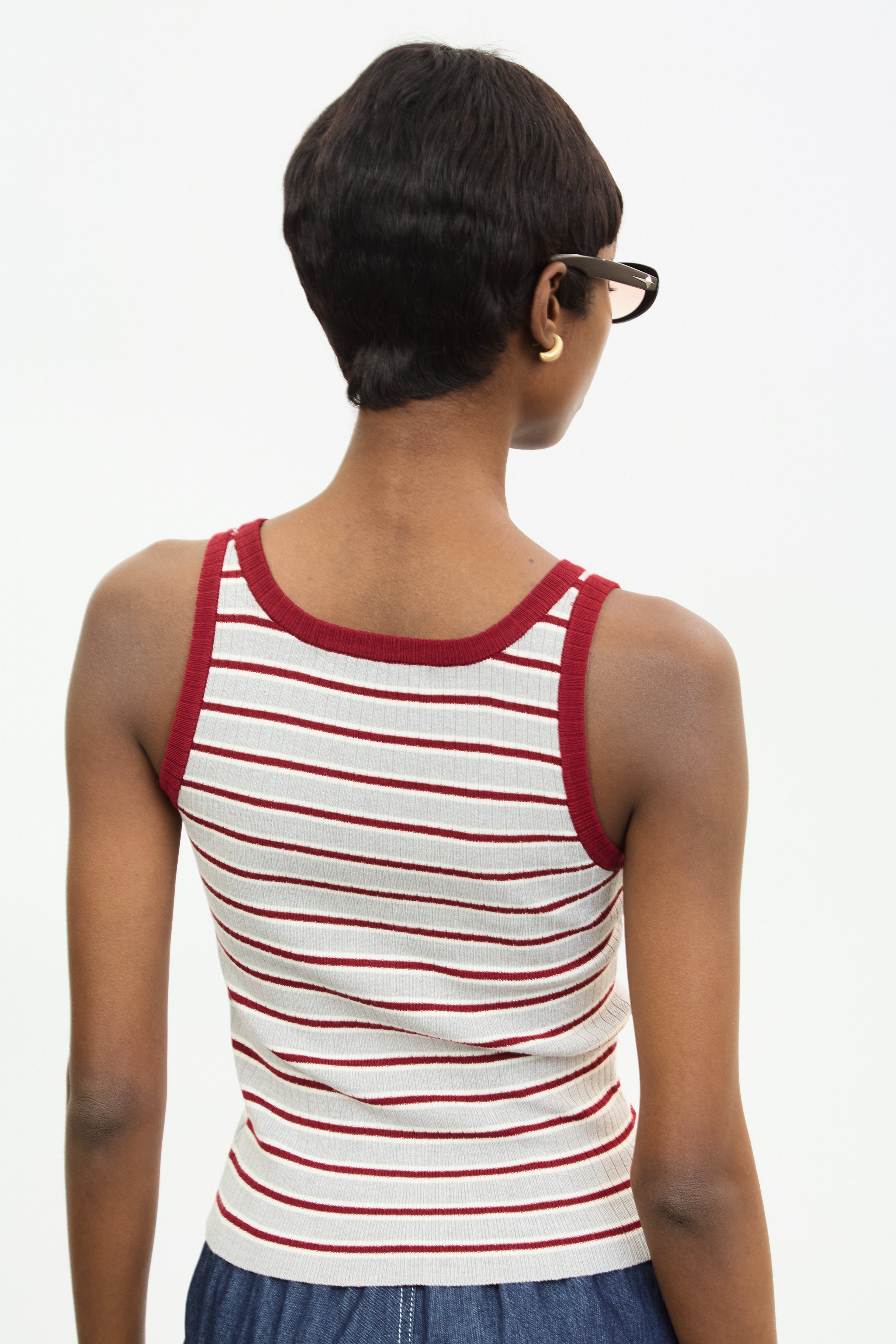 Burgundy grey and ivory striped tank_2
