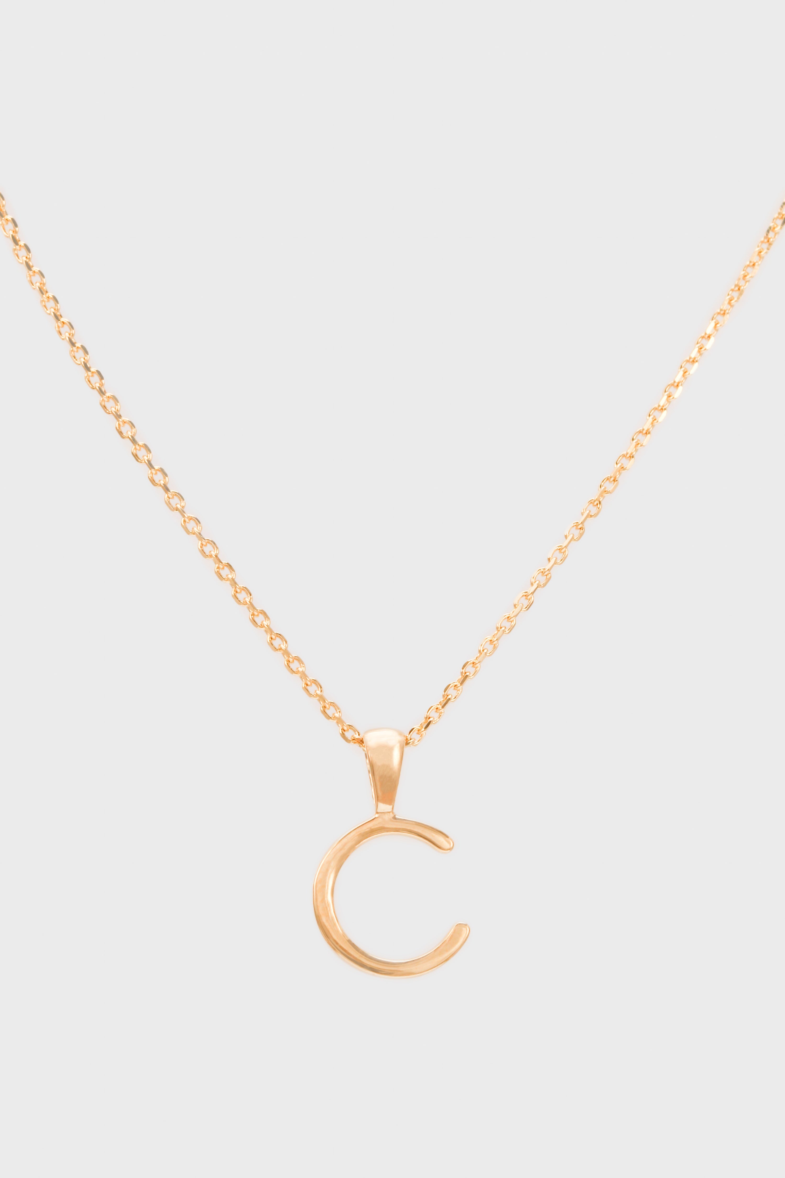 Charm necklace - Gold name initial letter 'C'_1