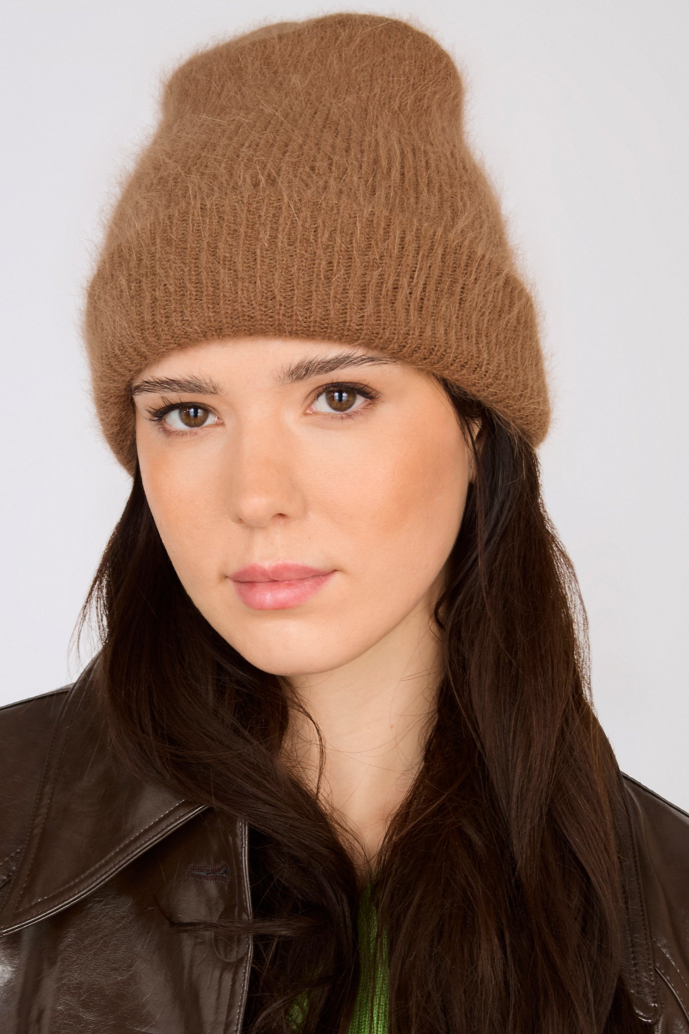 Camel mohair beanie hat_3