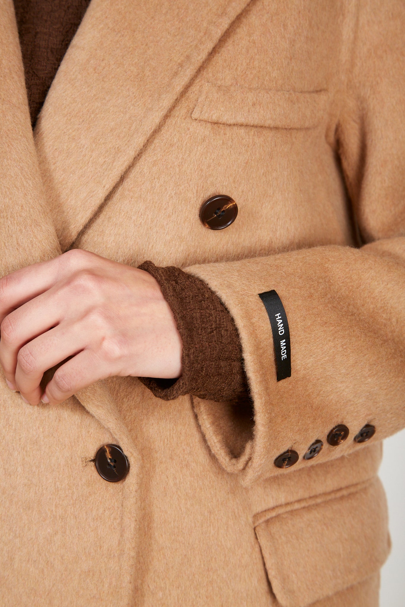 Camel wool blend double breasted blazer_5