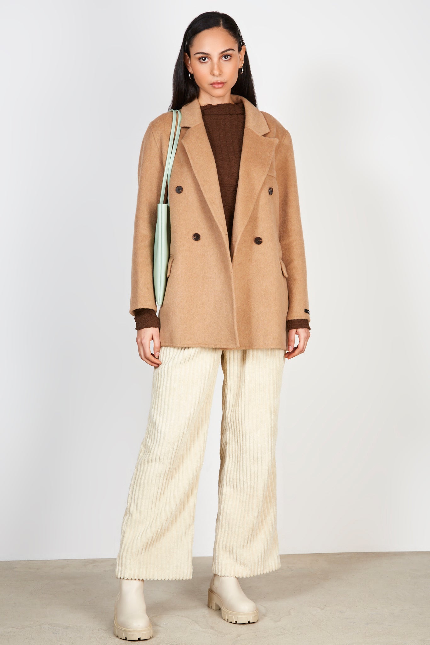 Camel wool blend double breasted blazer_6