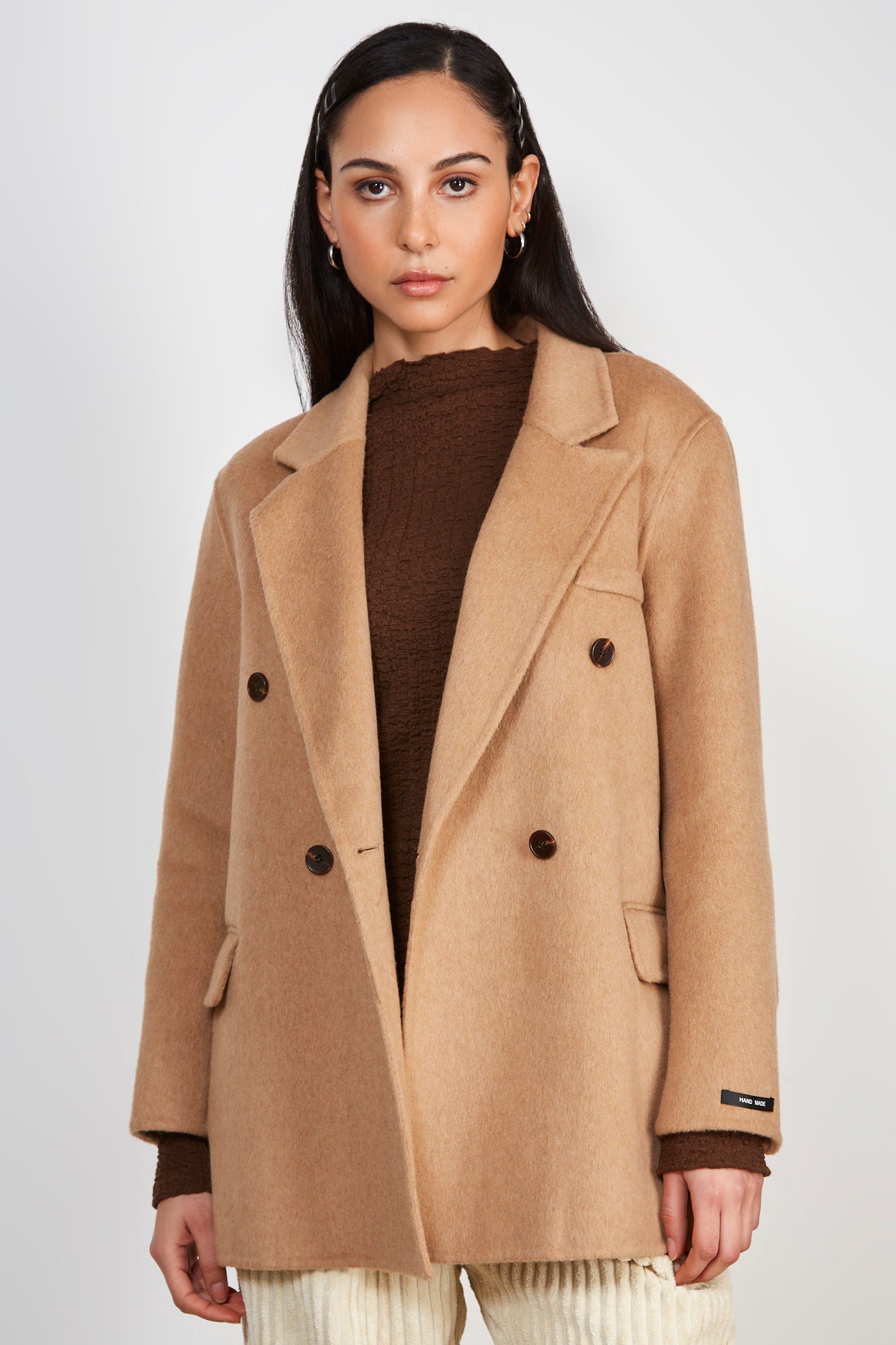 Camel wool blend double breasted blazer_3