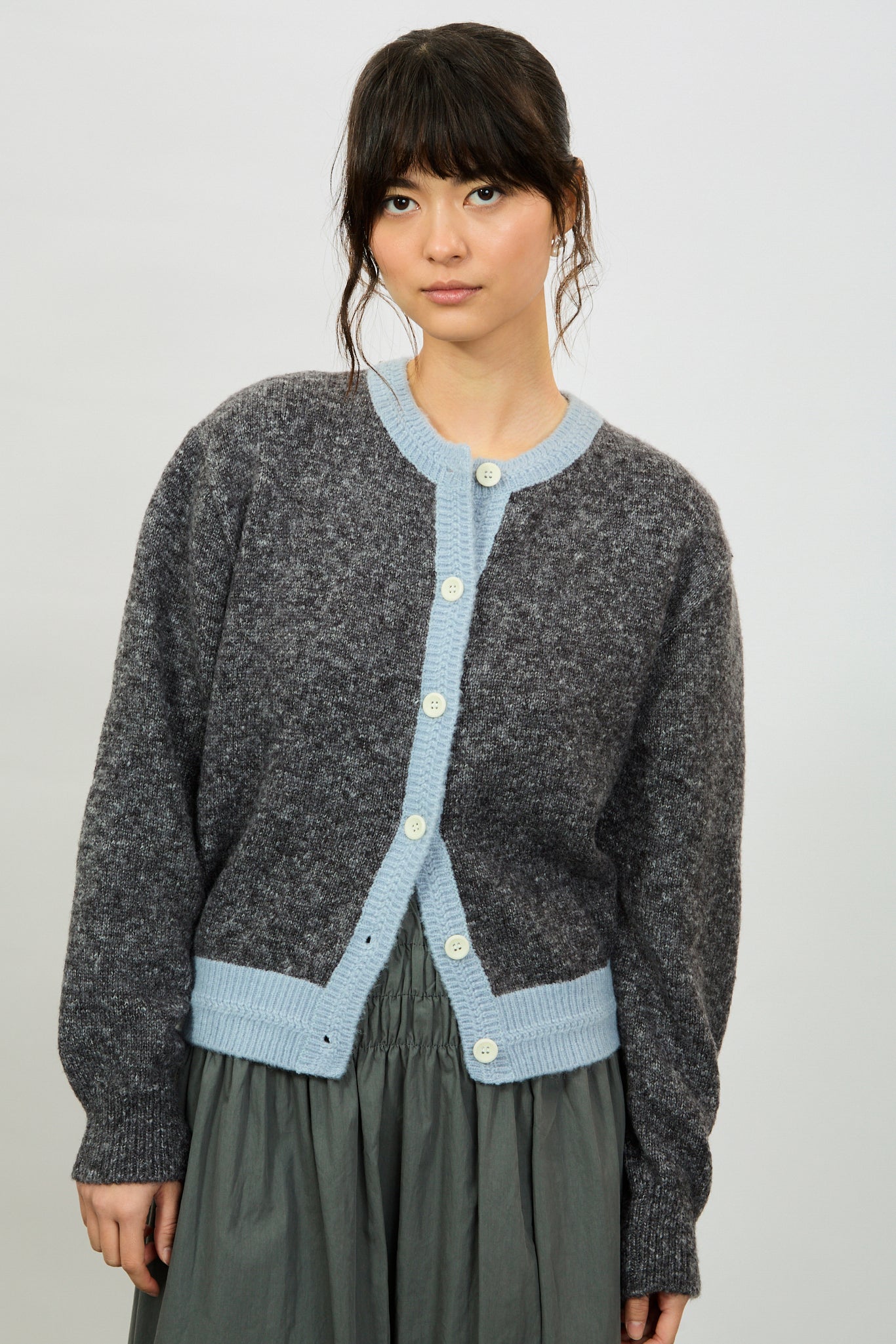 Charcoal and light blue contrast trim cardigan_2