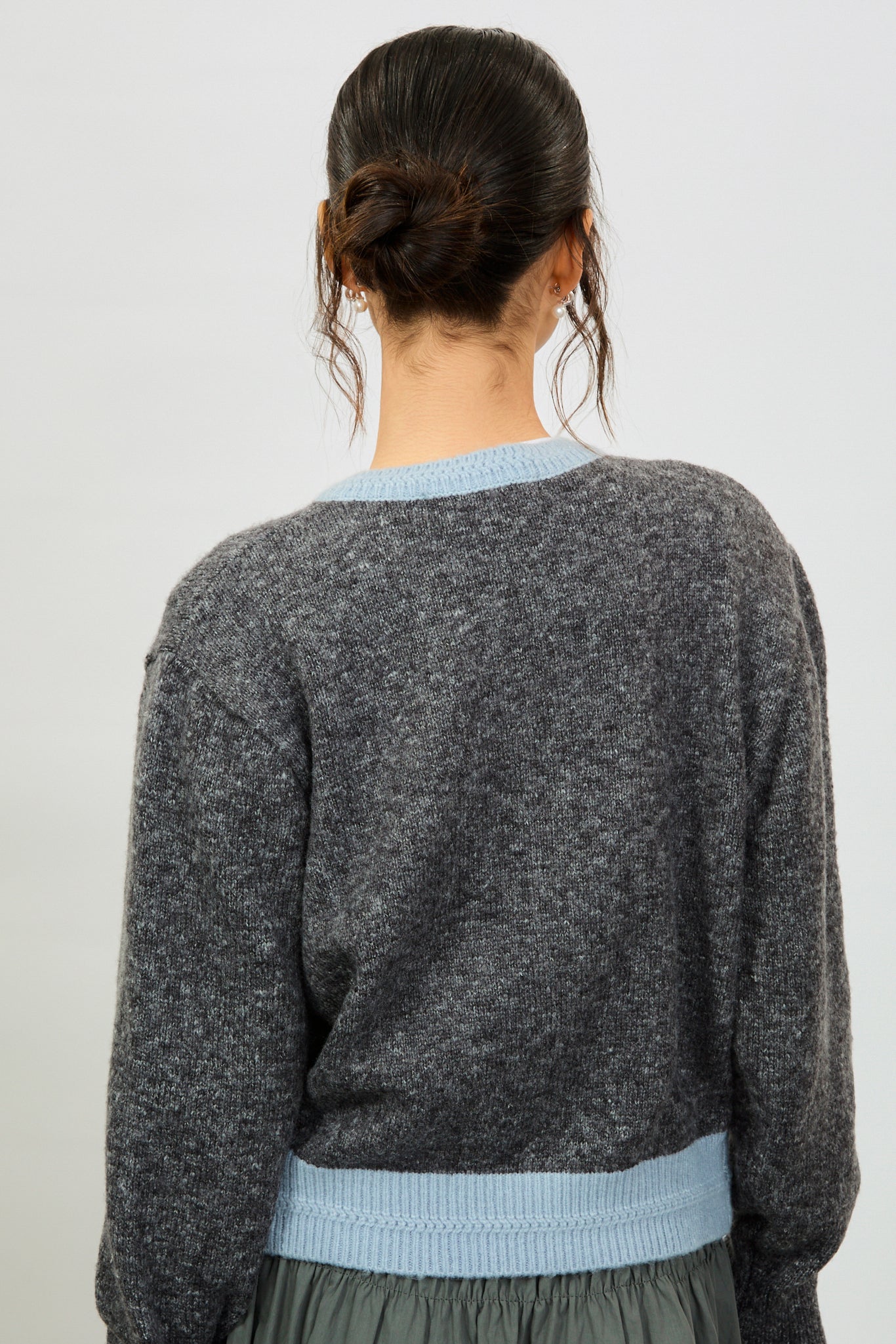 Charcoal and light blue contrast trim cardigan_3