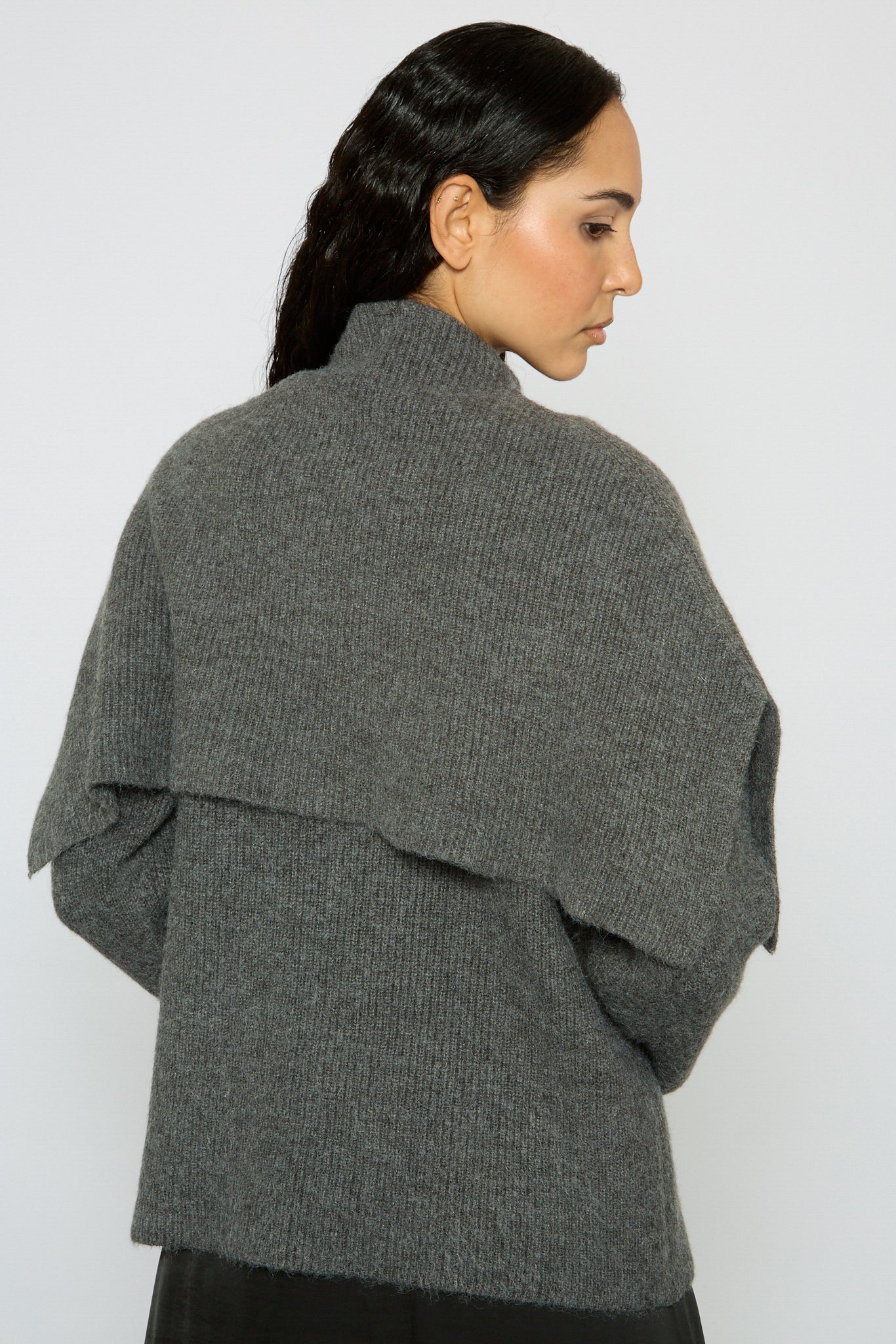 Charcoal double layered mock neck jumper_2