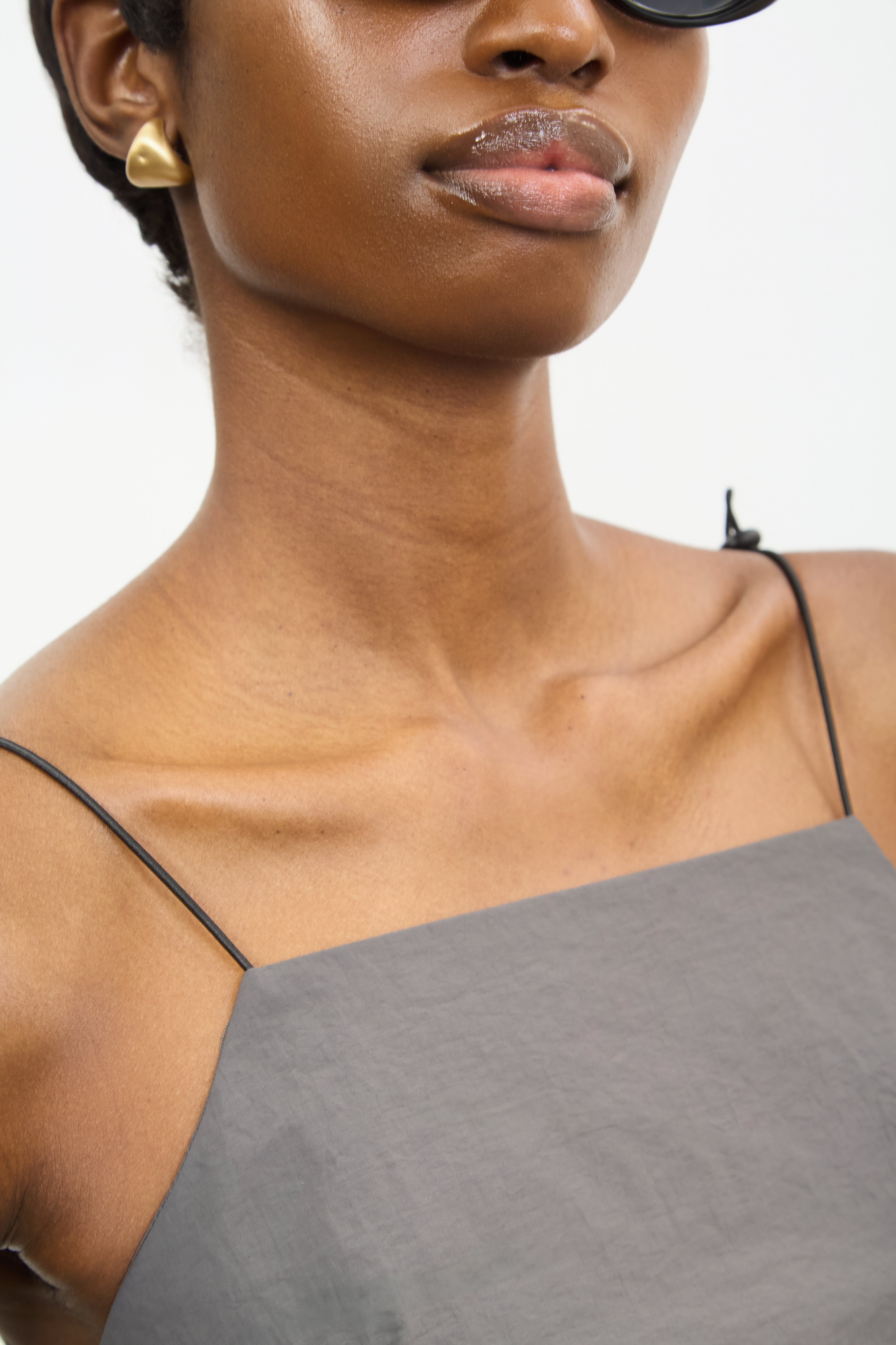 Charcoal elasticated peplum top_3