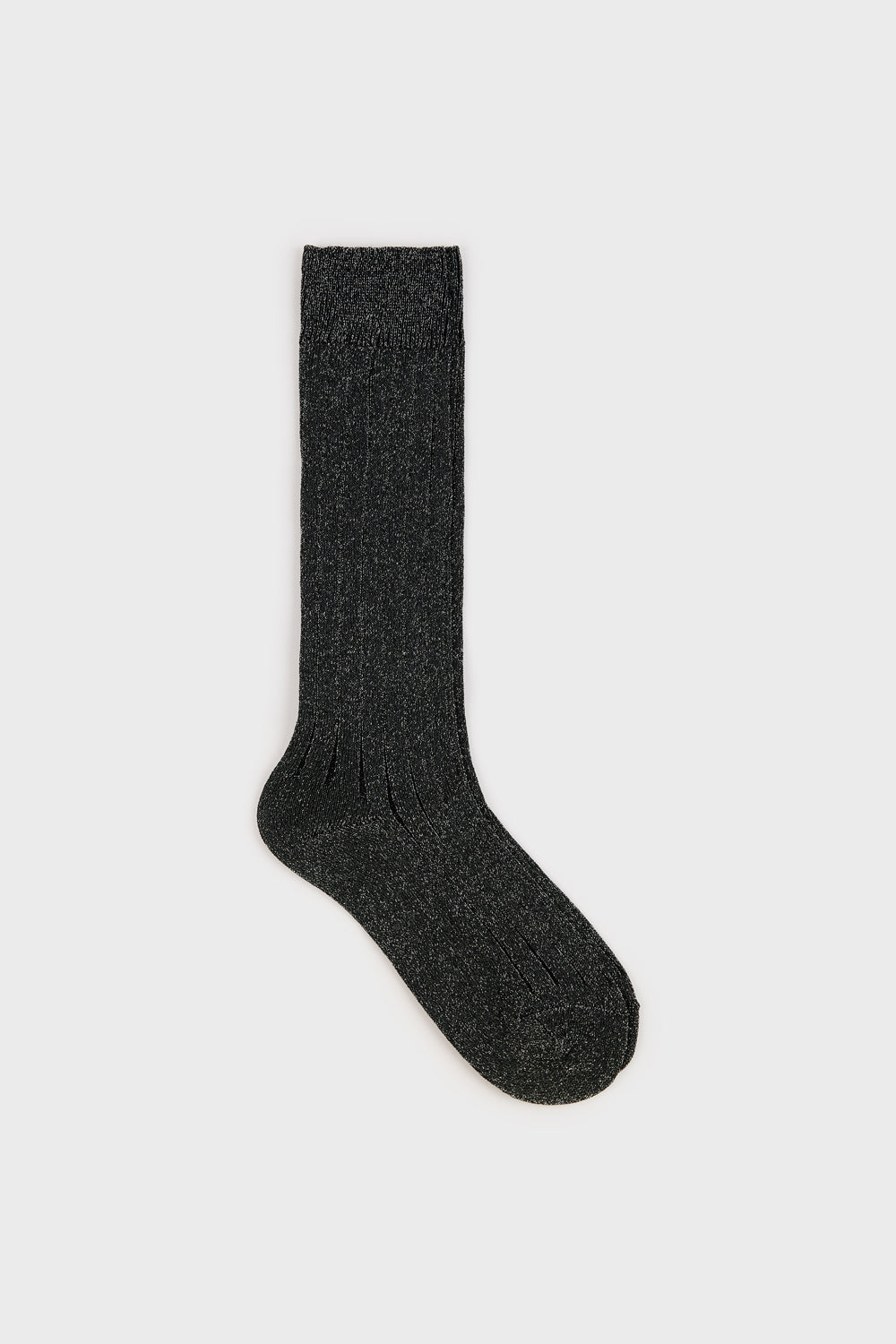 Charcoal glitter long ribbed socks_1