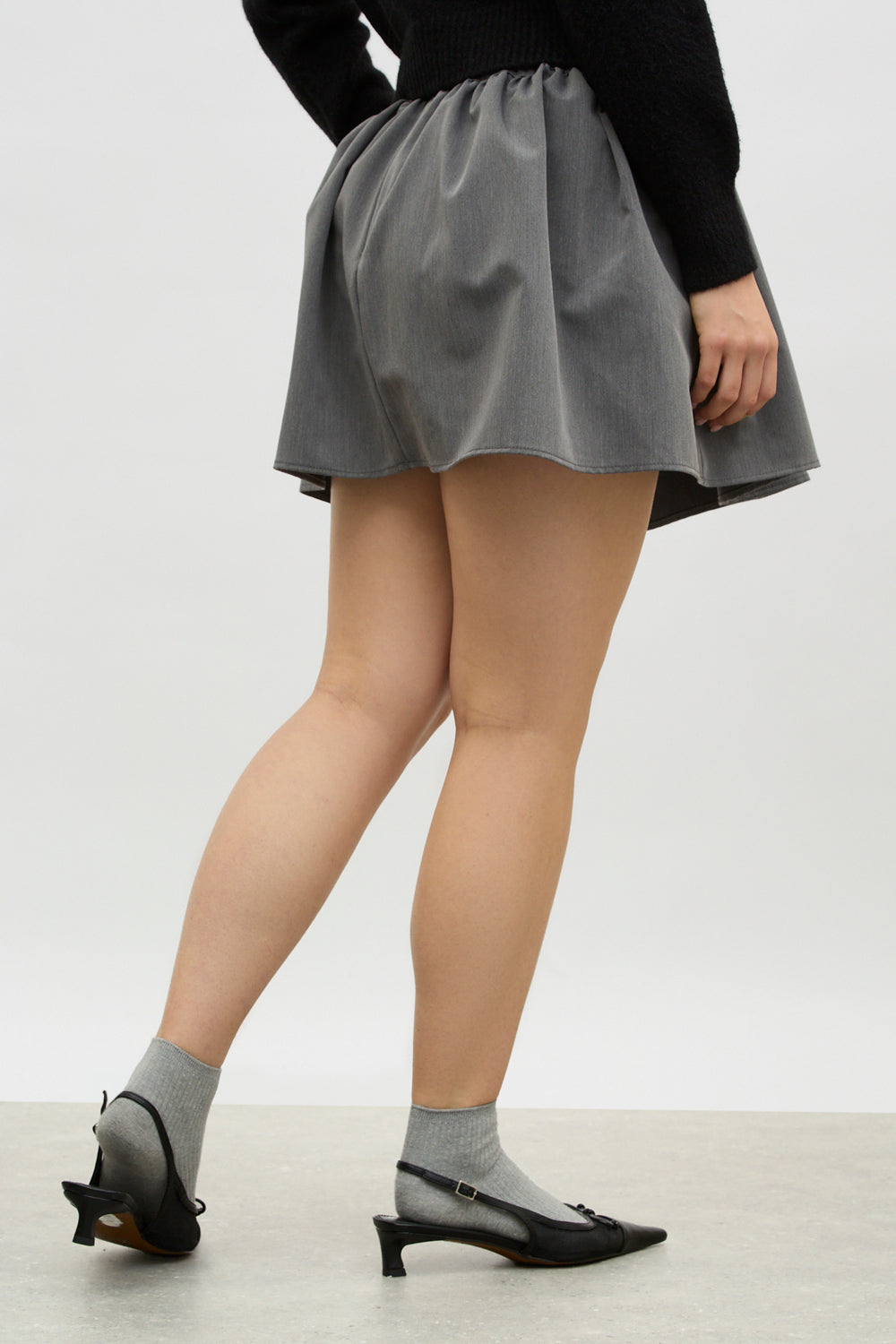 Charcoal grey circle mini skirt_2