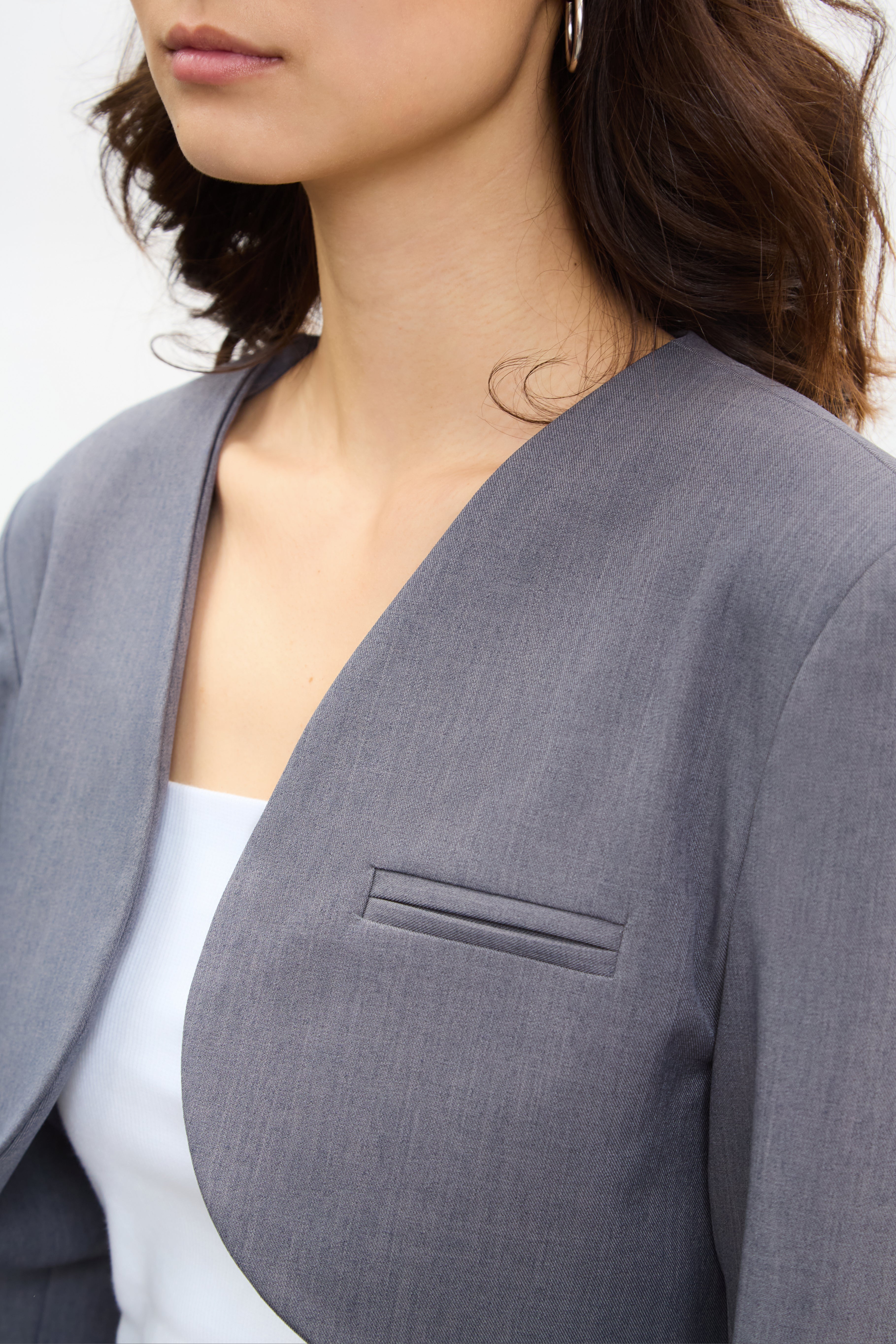 Charcoal grey rounded bolero blazer_3