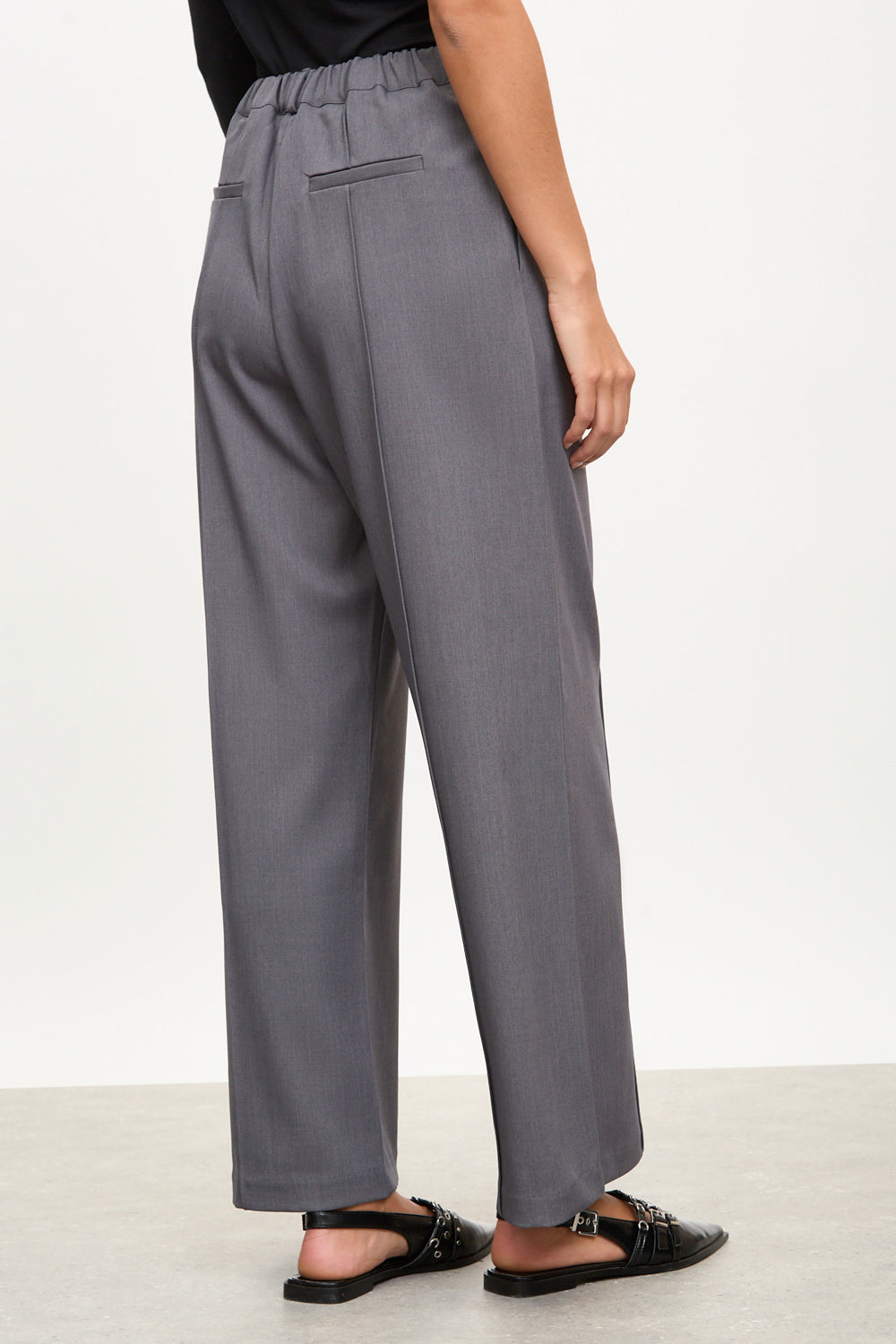 Charcoal seamed wide leg trousers_2