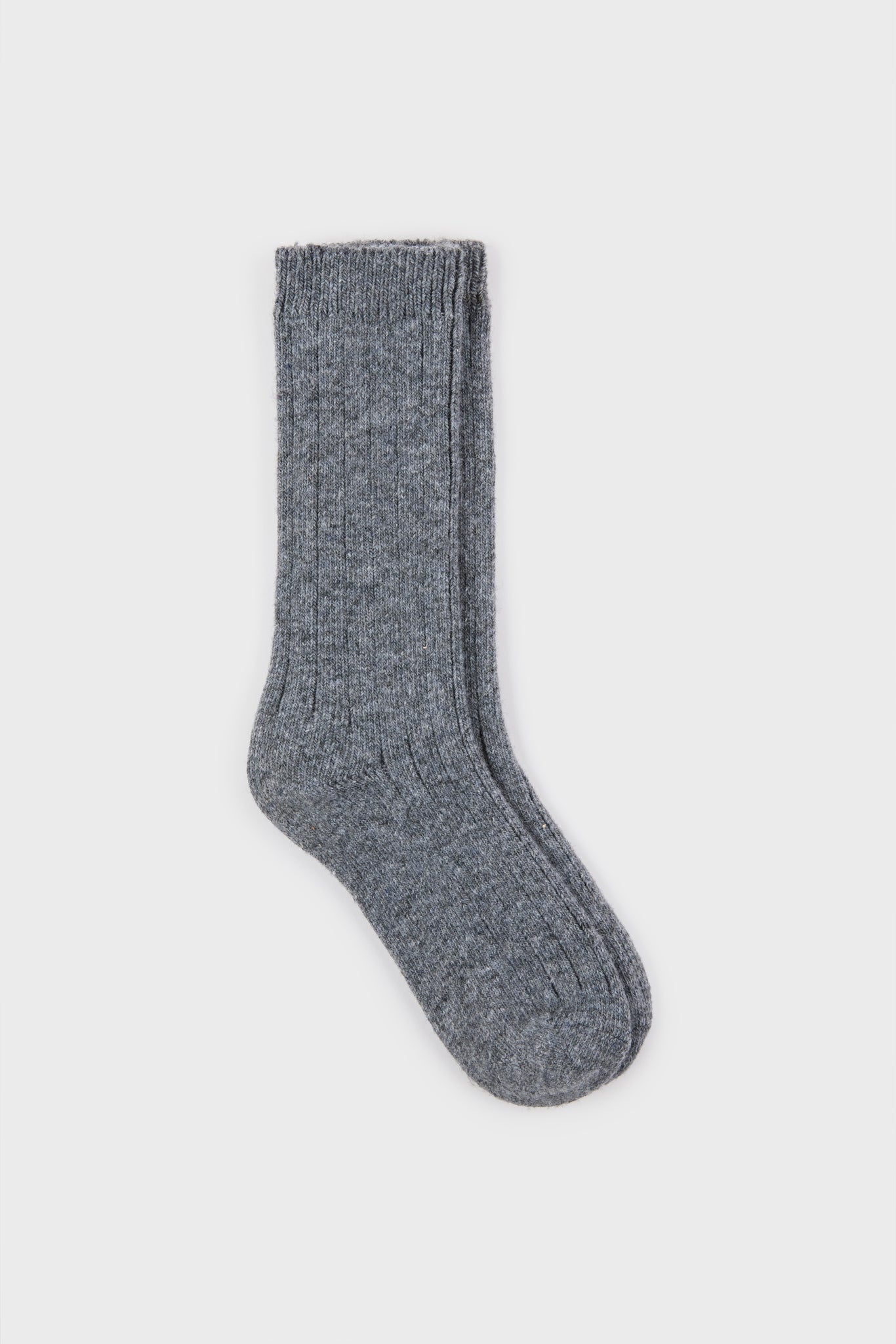 Charcoal grey cashmere wool blend thick ribbed socks_2