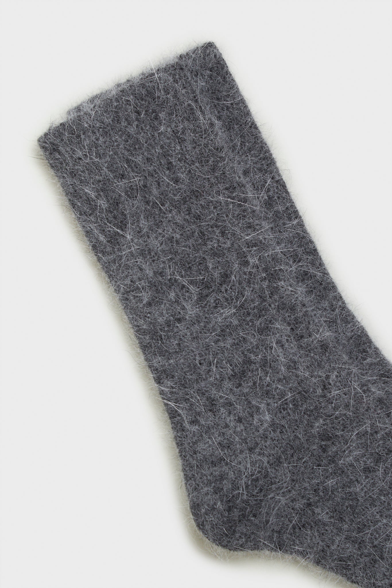 Charcoal ribbed angora long socks_2