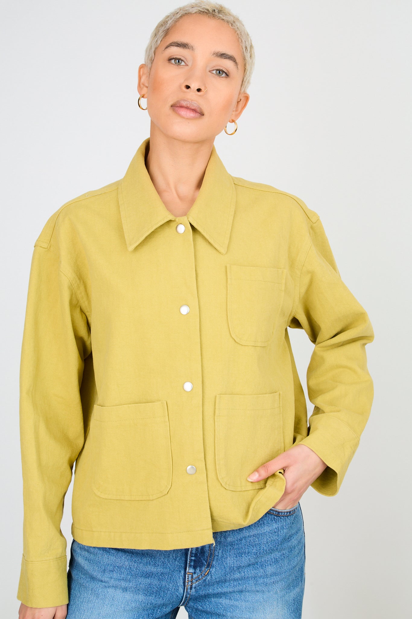 Chartreuse triple pocket short jacket_1