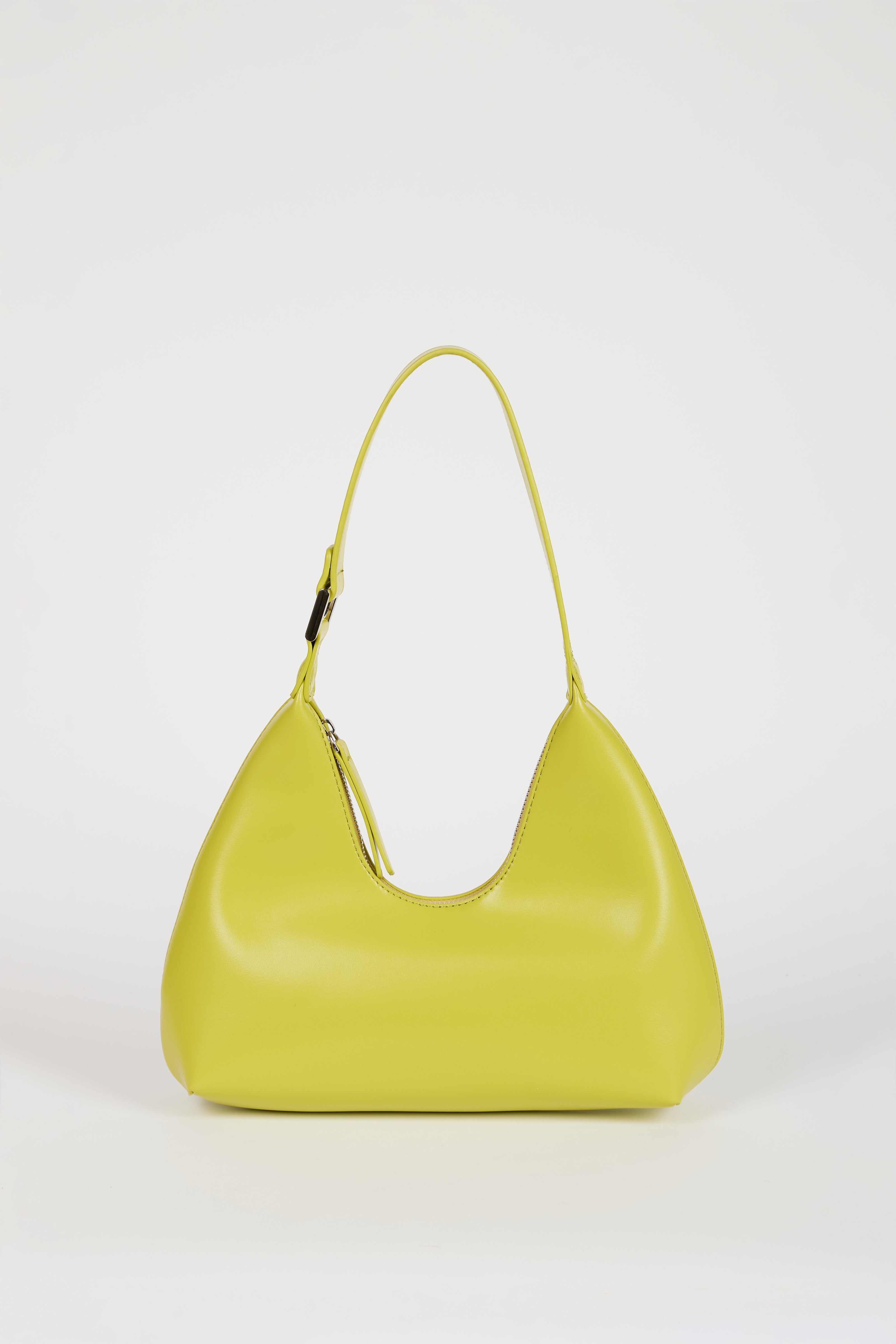 Chartreuse vegan leather shaped shoulder bag_1