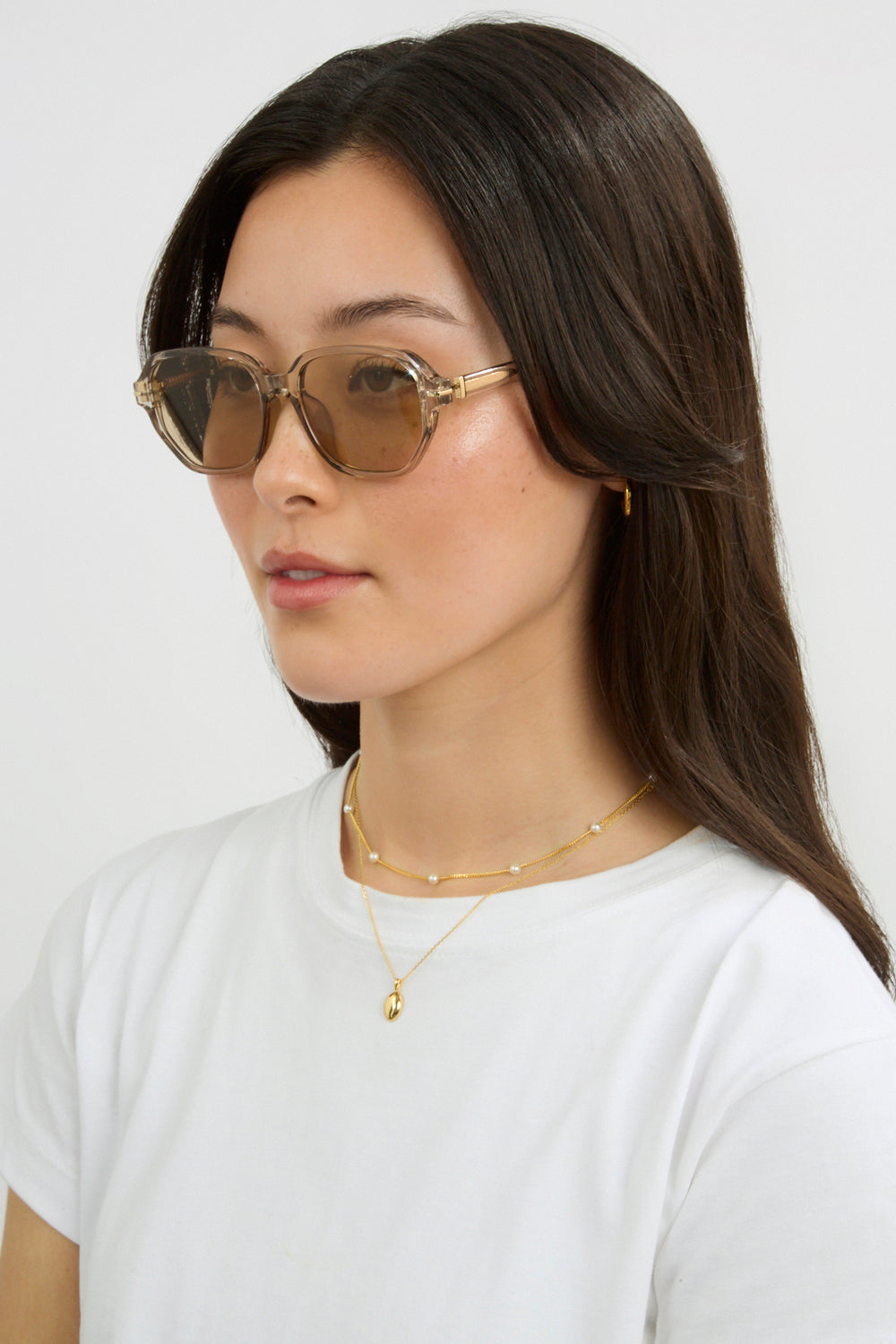 Clear tinted geometric aviator sunglasses_4