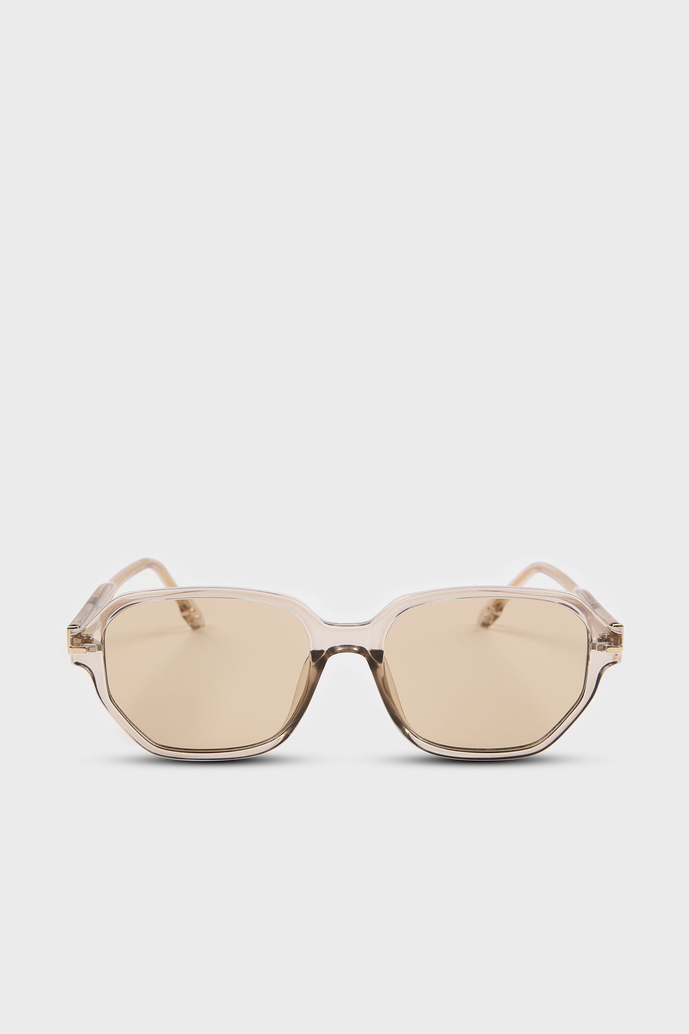 Clear tinted geometric aviator sunglasses_1