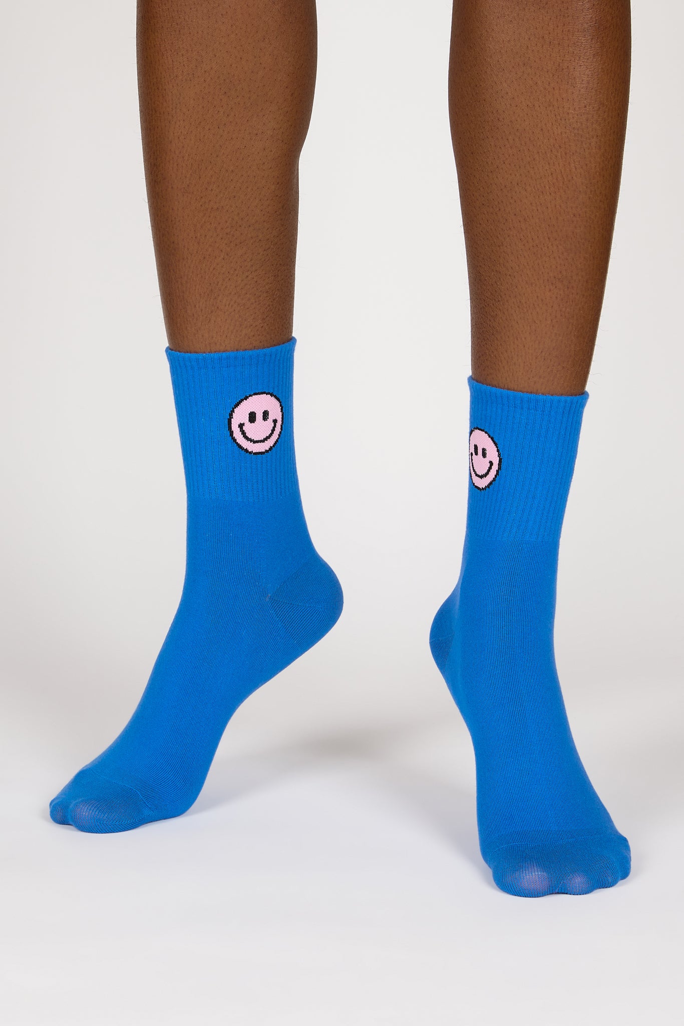 Cobalt blue smiley face socks_2