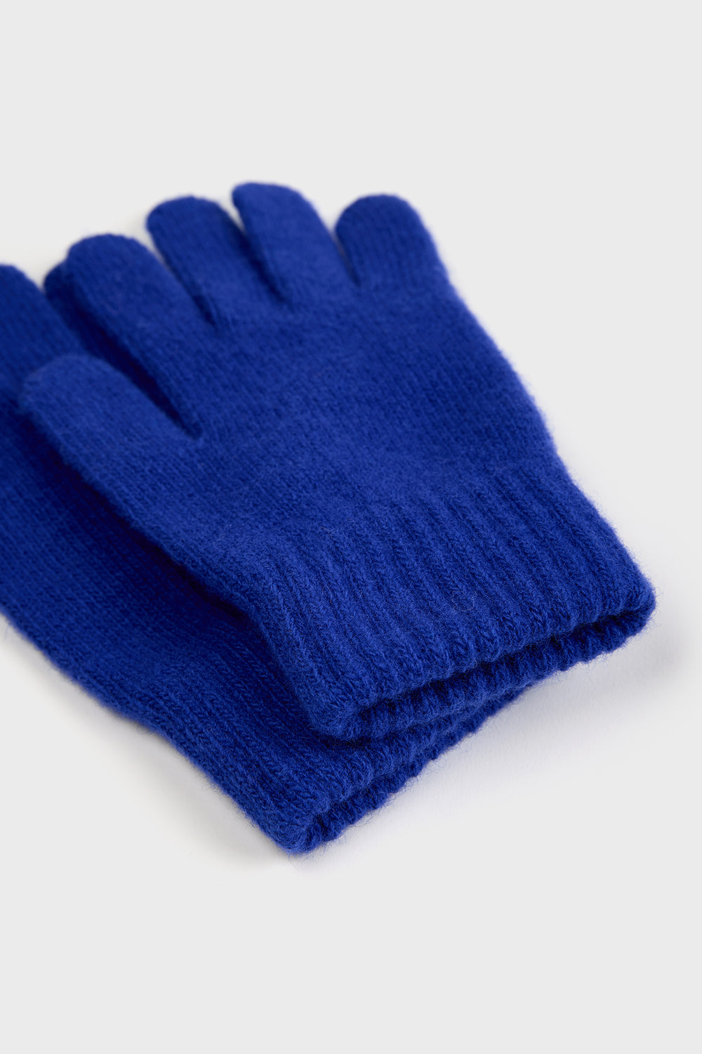 Cobalt blue wool blend gloves_4