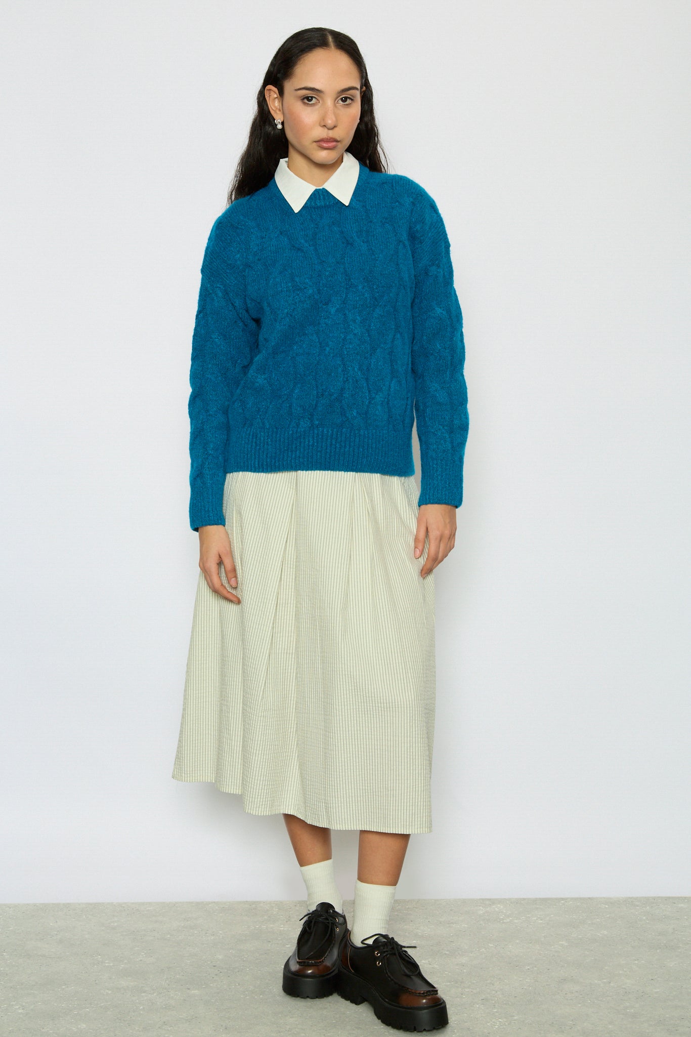 Cobalt braided cable knit jumper_4