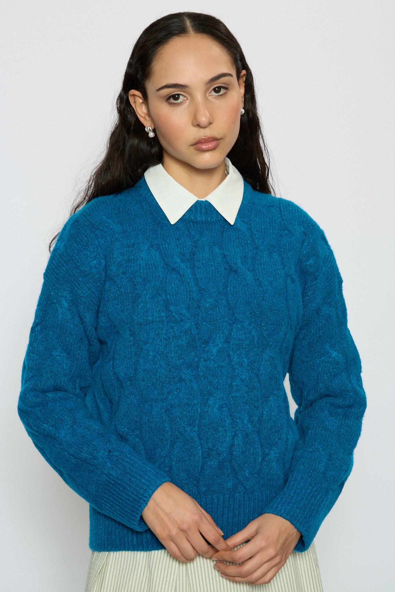 Cobalt braided cable knit jumper_1